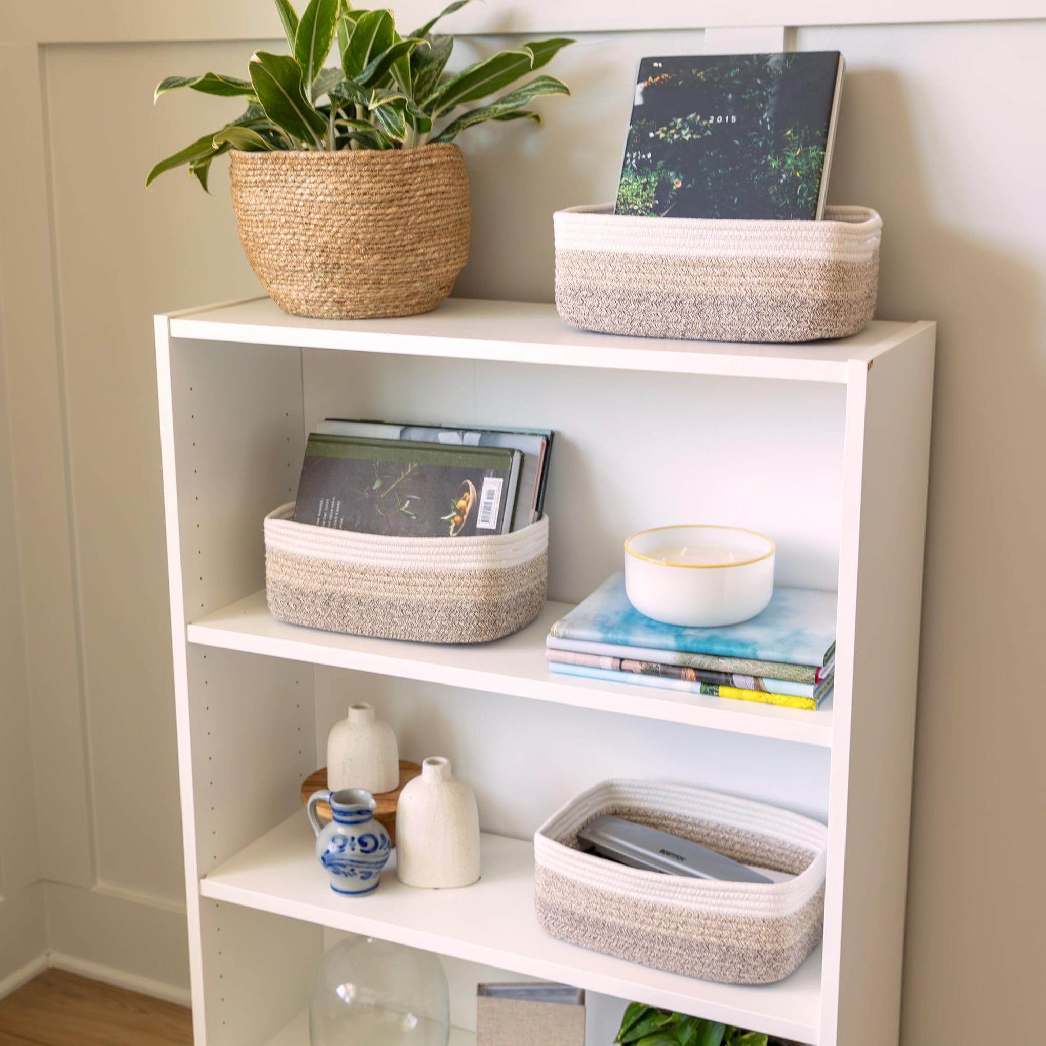 11.8"x8"x4.5” Storage Baskets for Shelves 3 Pack (3 Count)