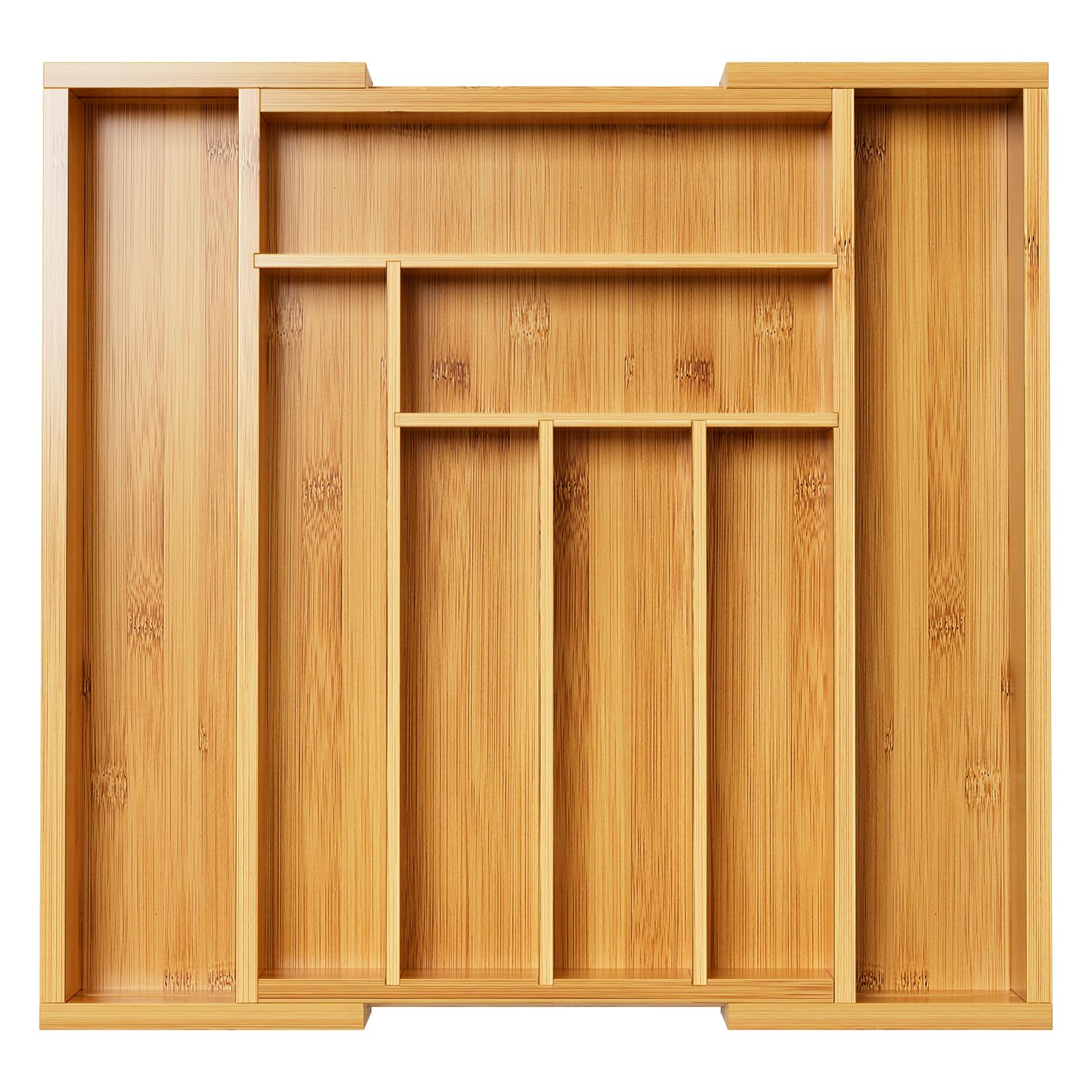 Bamboo Expandable Drawer Organizer for Utensils Holder
