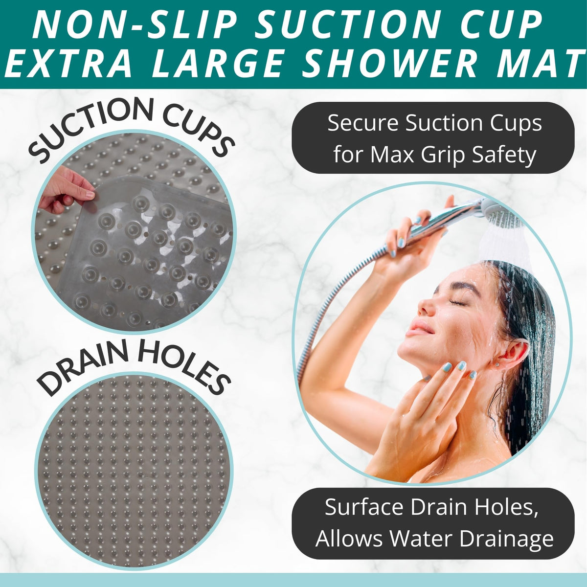 Extra Large Square Non Slip Shower Mat