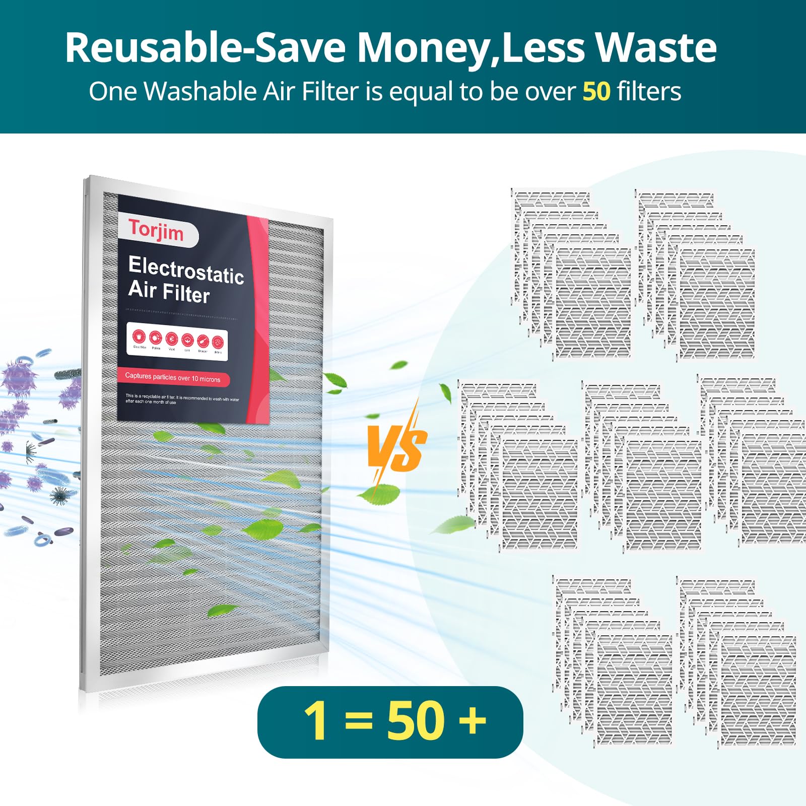 12x12x1 MERV8 Washable & Reusable Electrostatic Air Filter