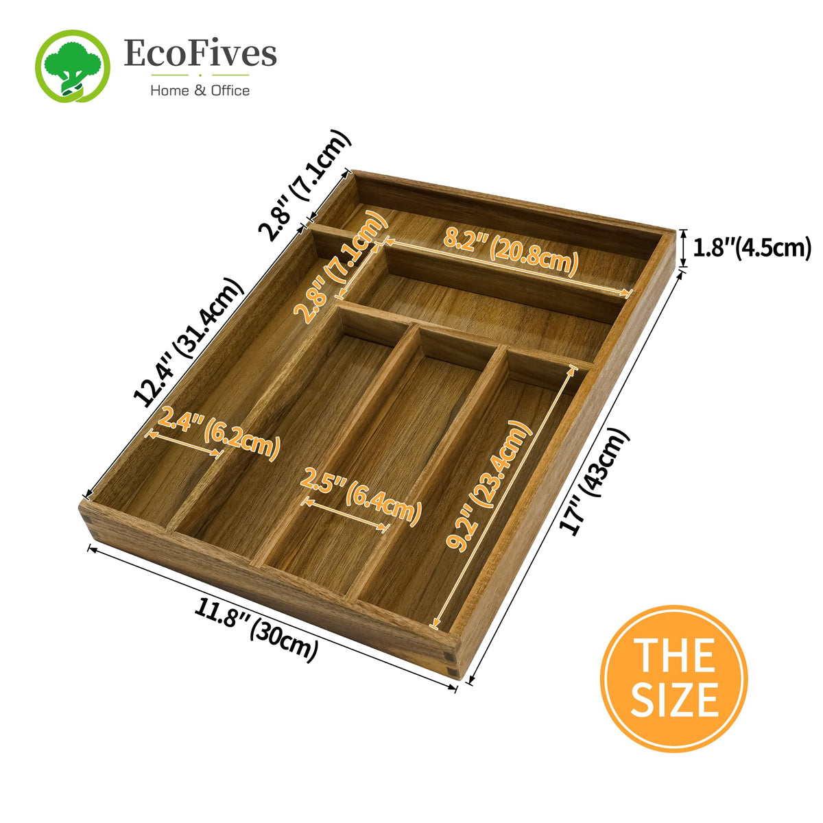 Luxury Acacia Kitchen Drawer Organizer
