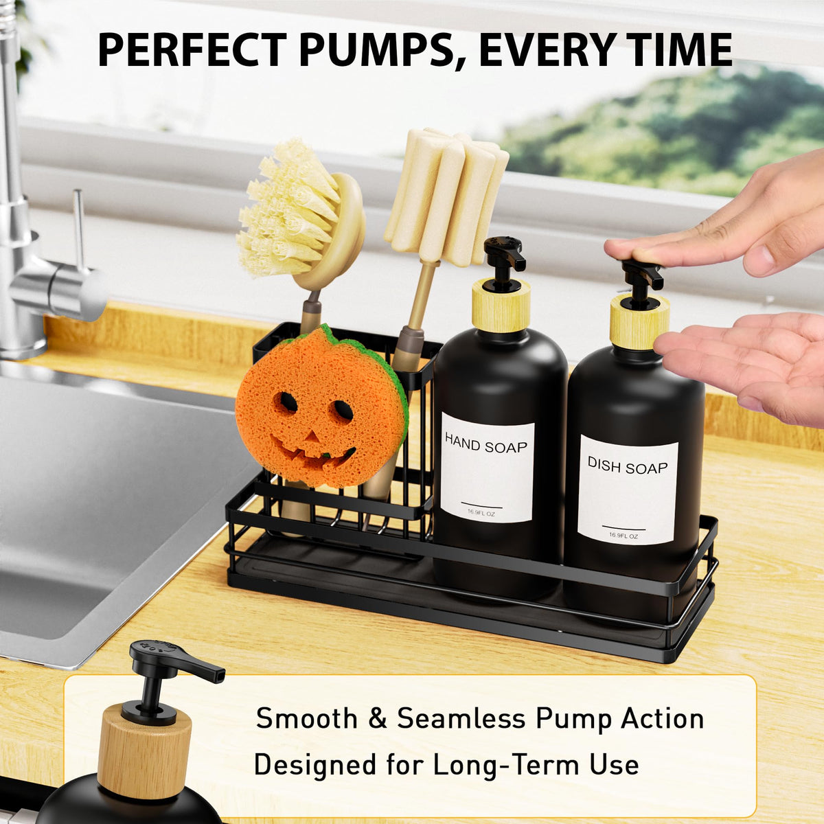 Kitchen Dish Soap Dispenser Set