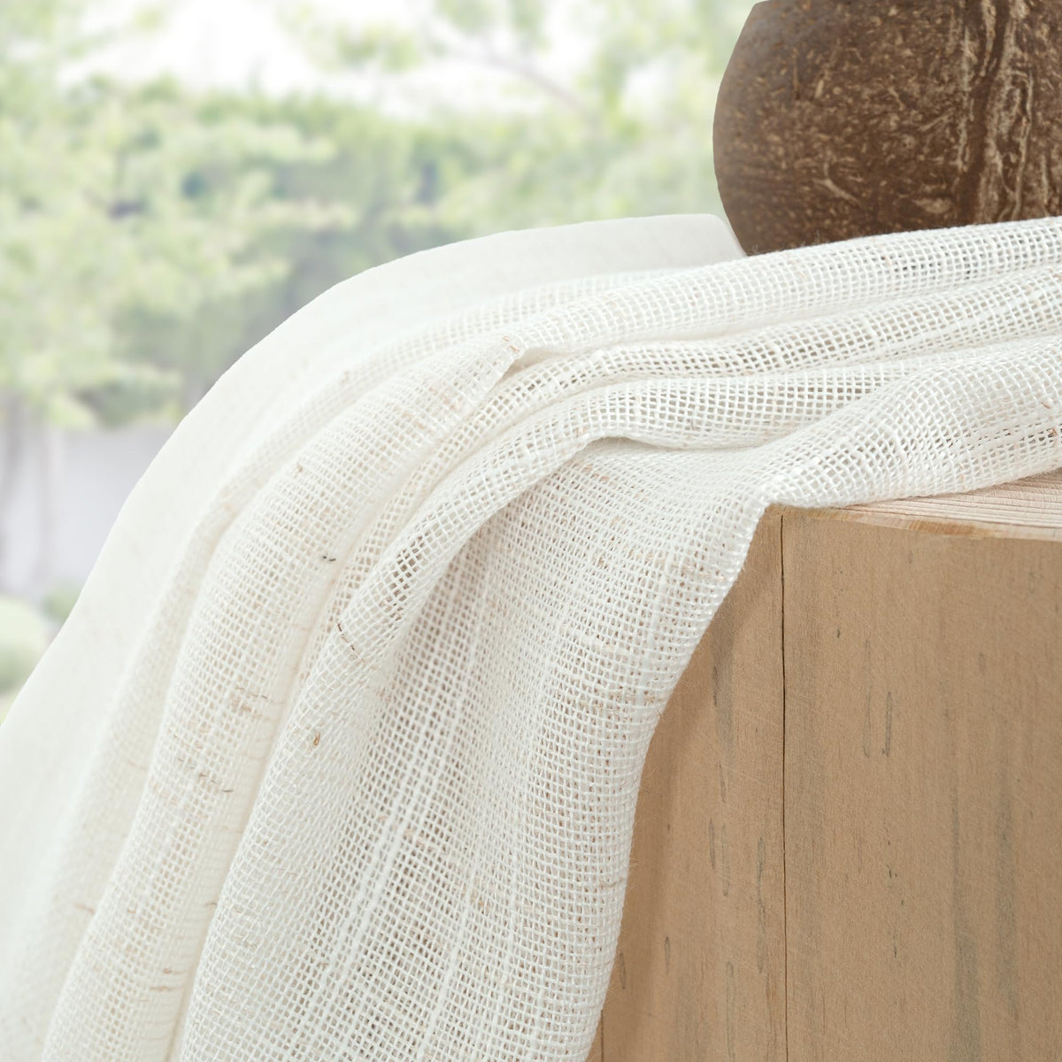 Small Linen Curtains 24 Inch Length for Cafe Kitchen Window (2 Count)