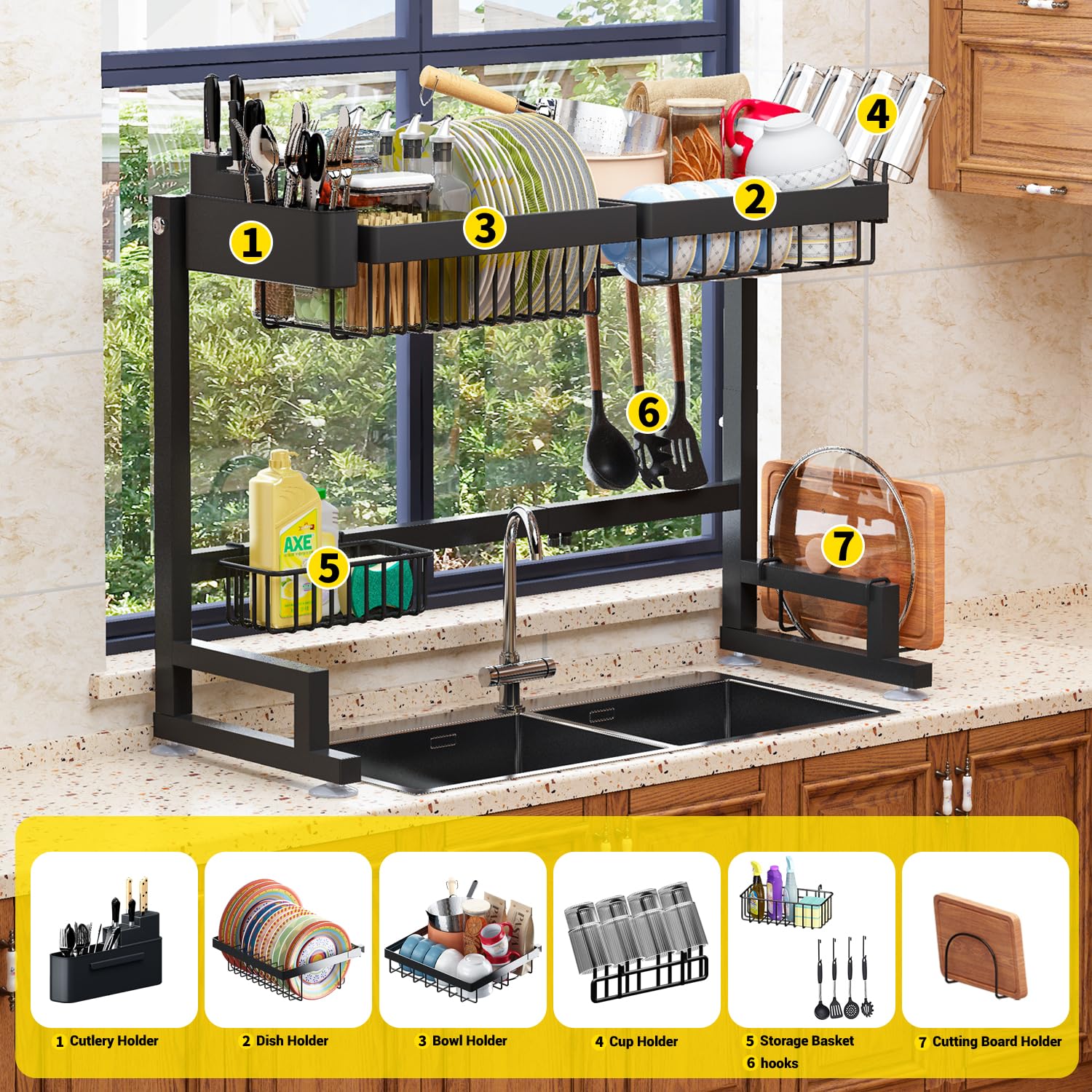 Over Sink Dish Drying Rack
