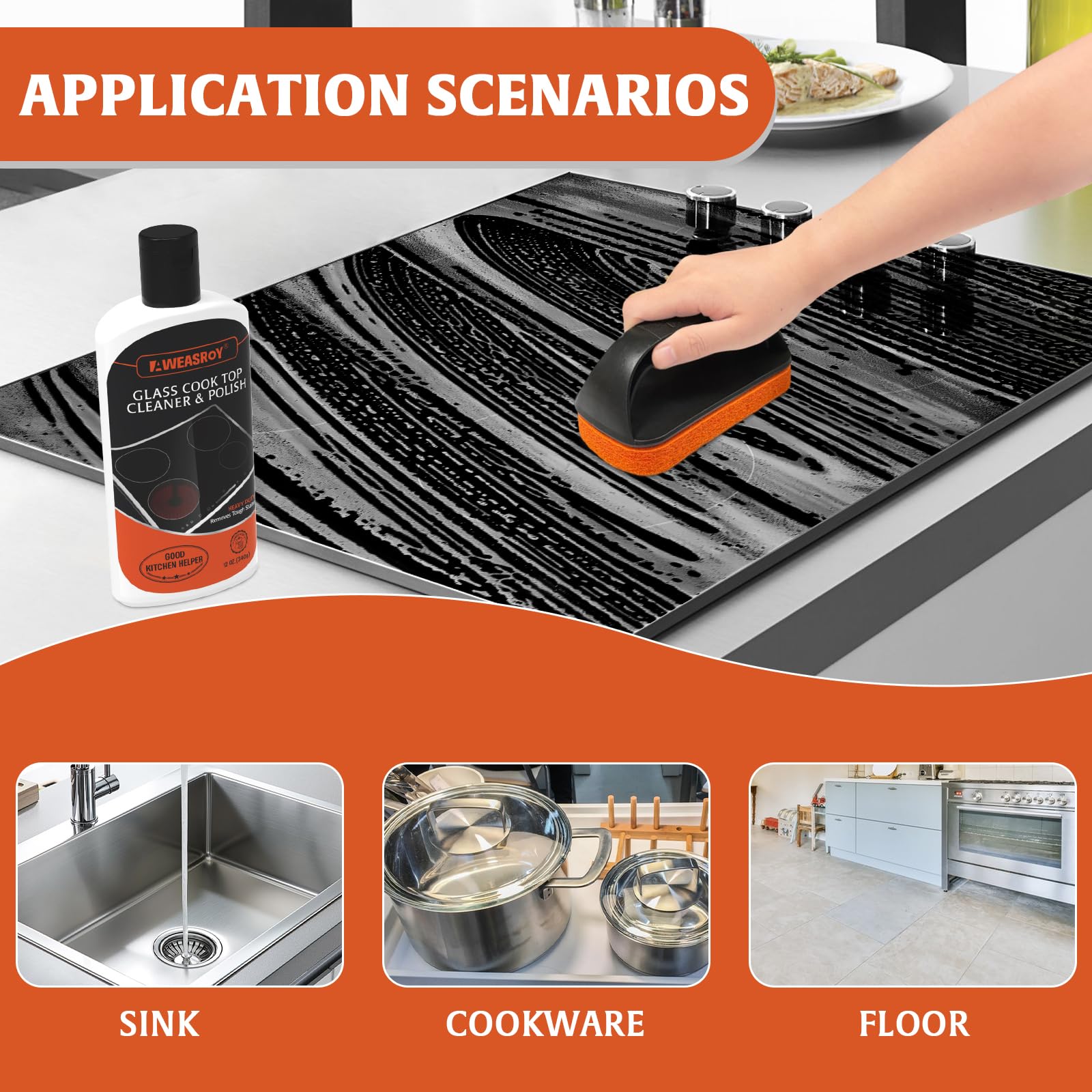 Glass Stove Top Cleaner Kit 12 oz (12 Fl Oz)