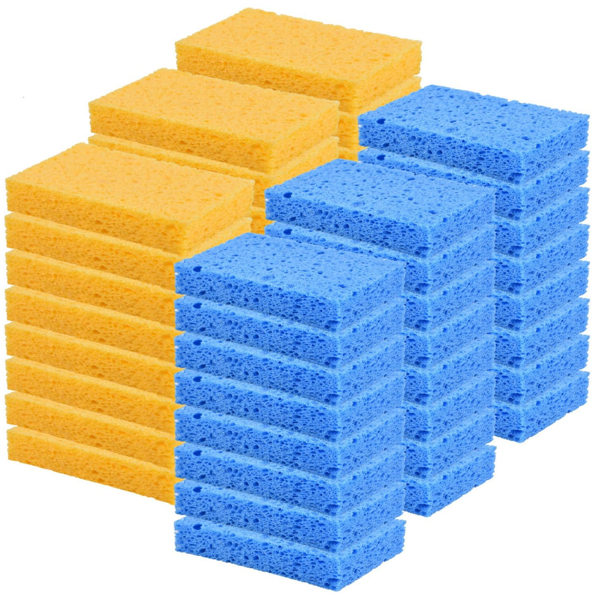 48 Pack Sponges Kitchen Natural Compressed Cellulose Sponges for Dishes Non Scratch for Household Cookware Bathroom Cars Soft Super Absorbent Reusable