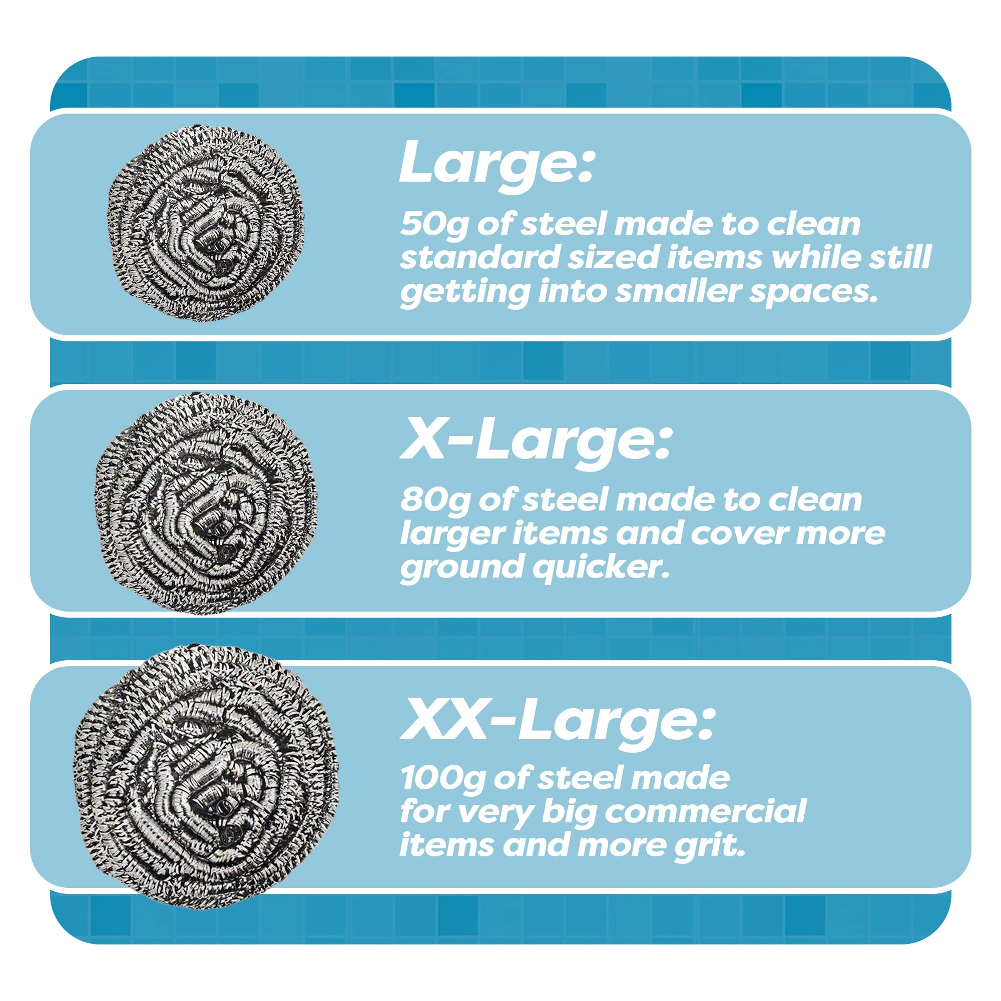 12 Pack Stainless Steel Scourers by Scrub It (12 Count)