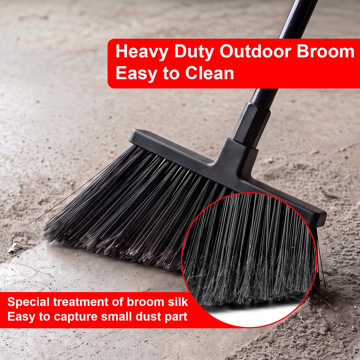 4 Pack Heavy Duty Brooms Outdoor for Floor Cleaning (4 Count)