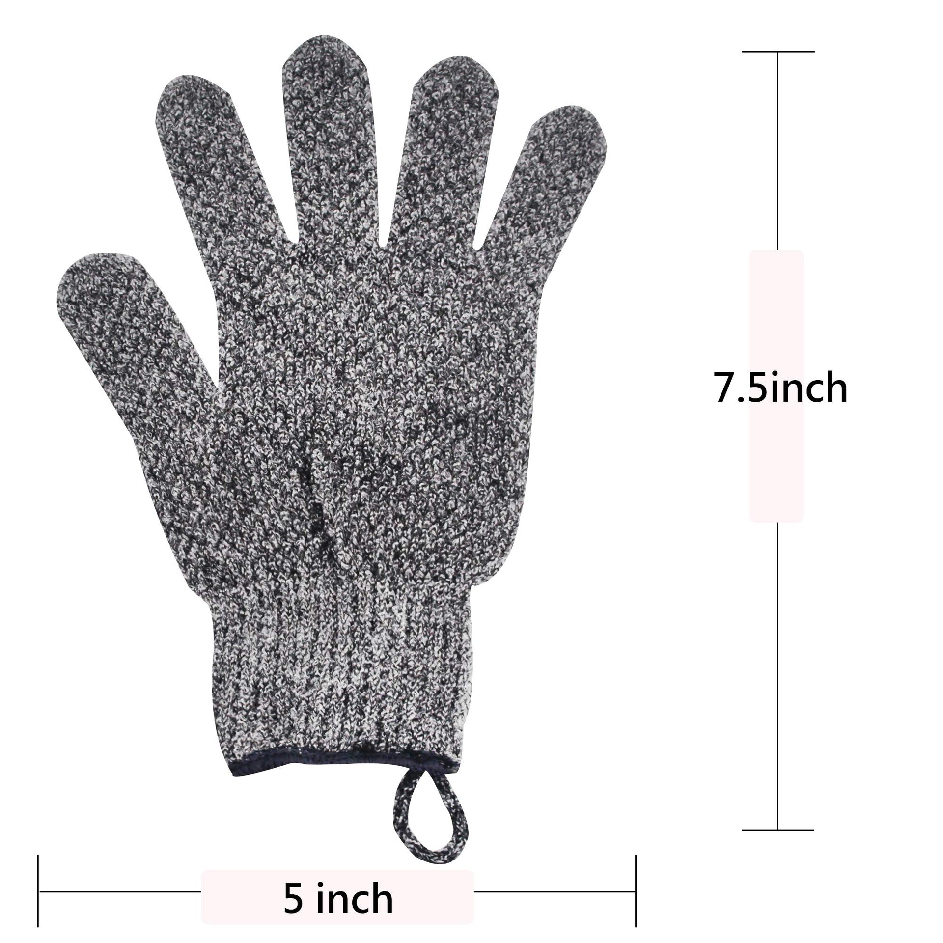 Bamboo Charcoal Exfoliating Gloves for Shower