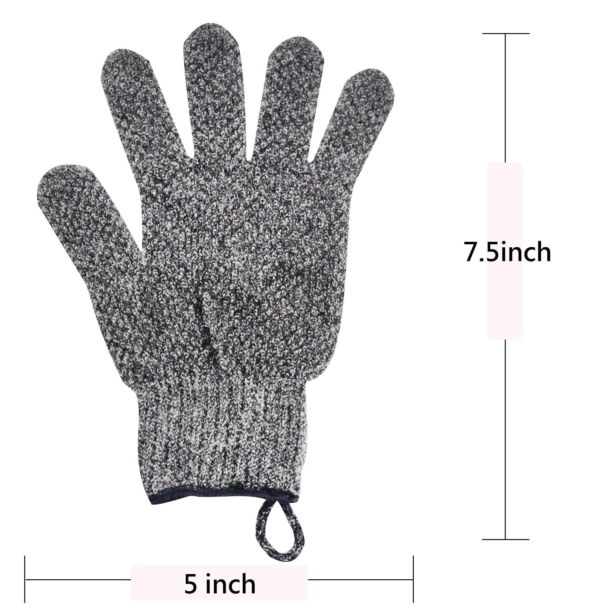Bamboo Charcoal Exfoliating Gloves for Shower
