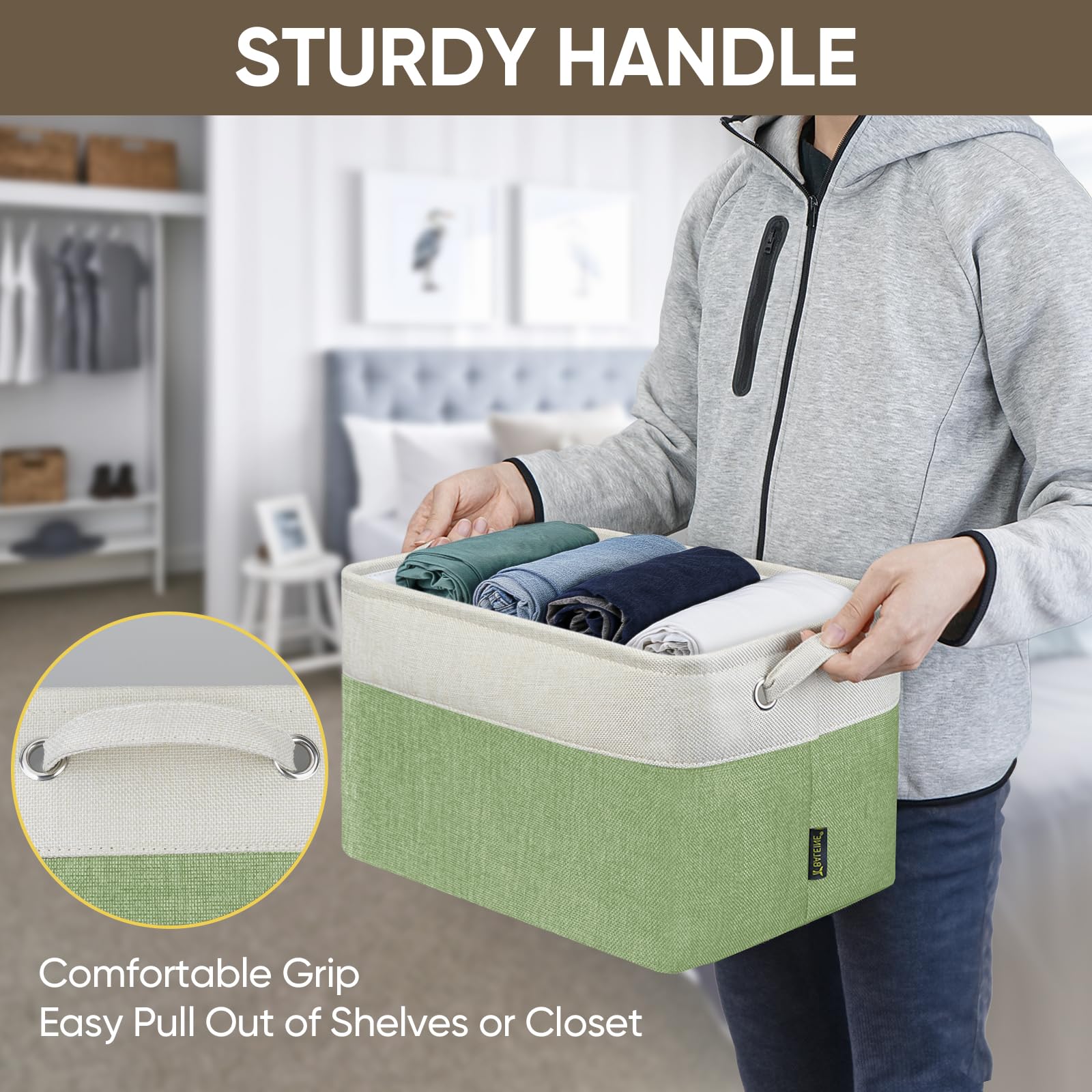 2 Pack Fabric Closet Storage Bins for Shelves (2 Count)