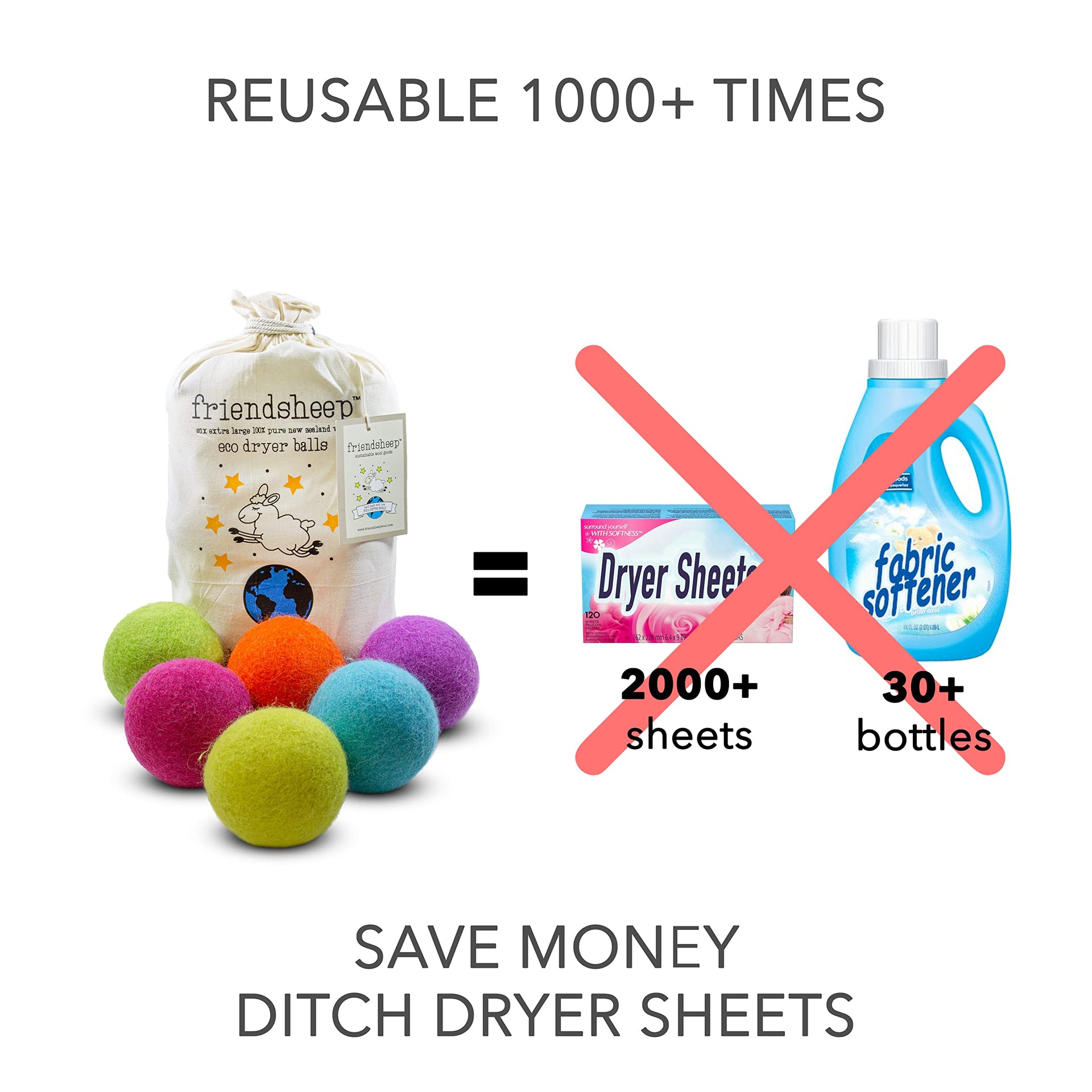 Wool Dryer Balls (6 Count)