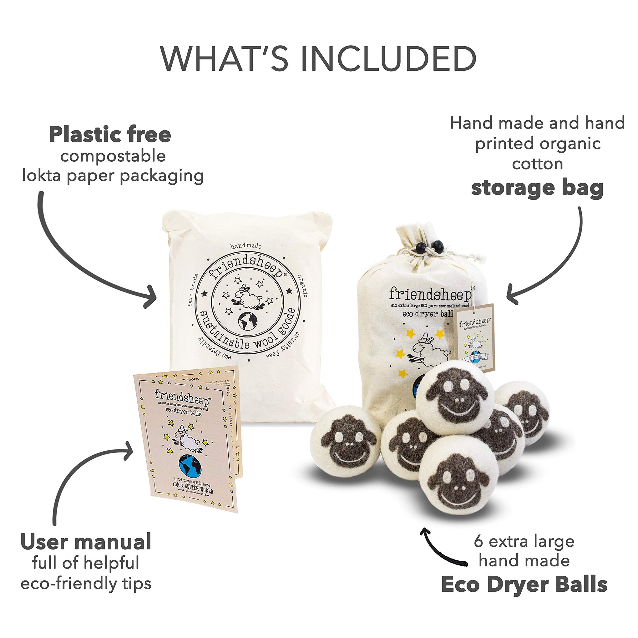 Wool Dryer Balls (6 Count)