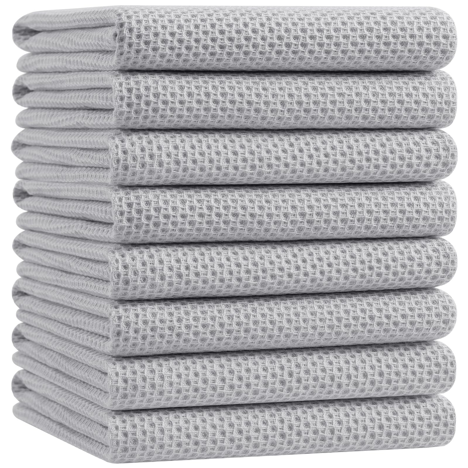 100% Cotton Oversized Waffle Weave Kitchen Towels 8 (8 Count)