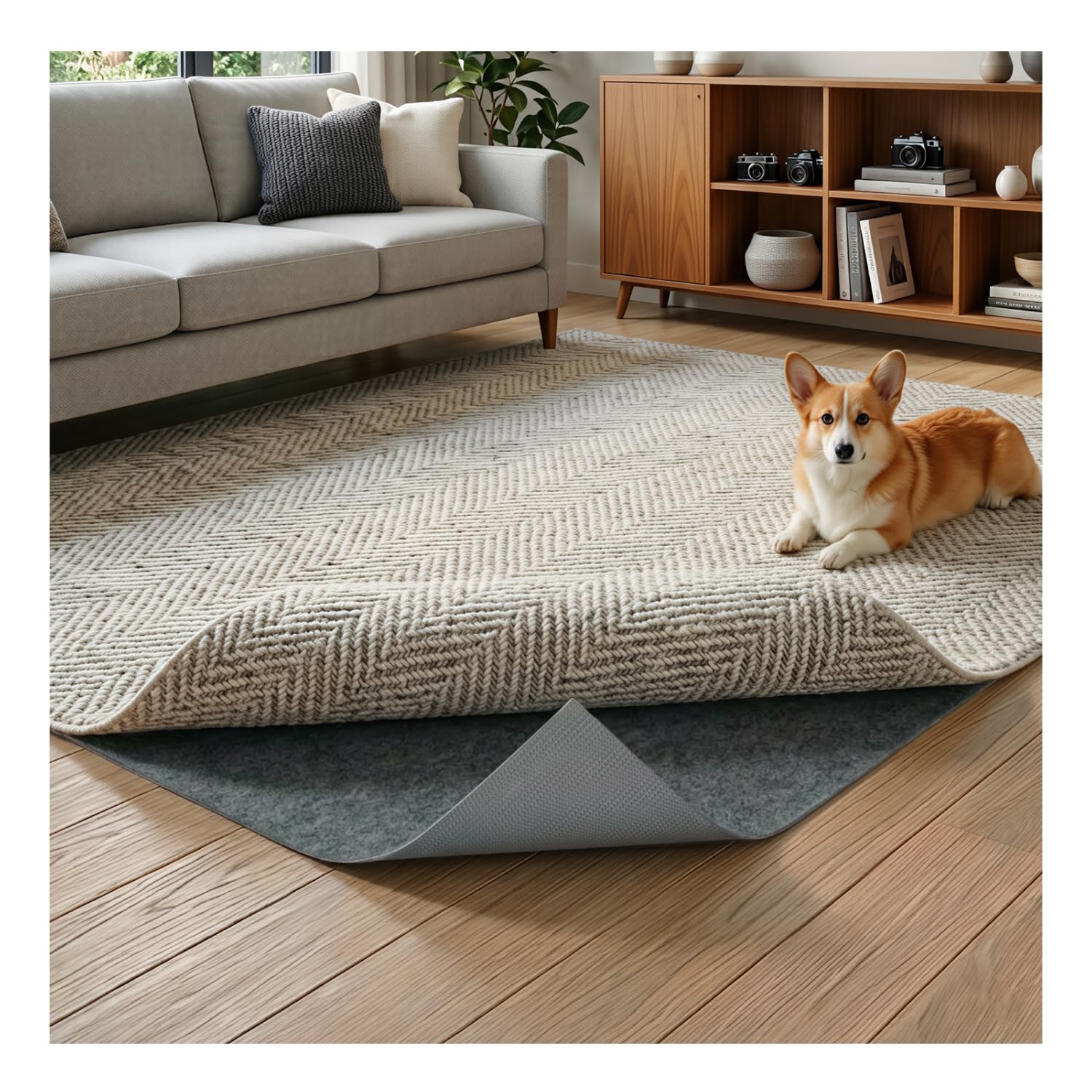 Felt Rug Pad 10 x 14 Ft Rubber Non