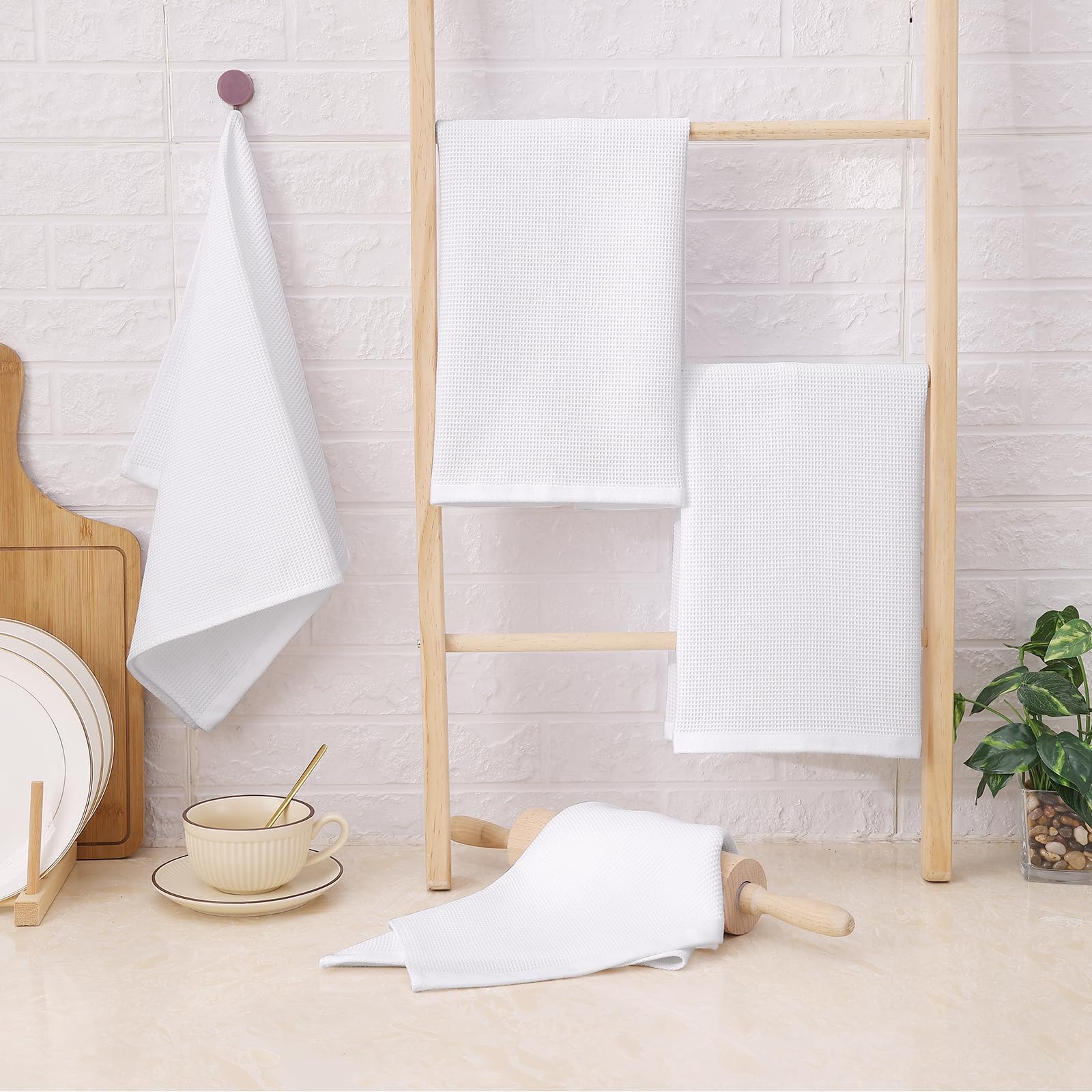 100% Cotton Waffle Weave Kitchen Towels (8 Count)