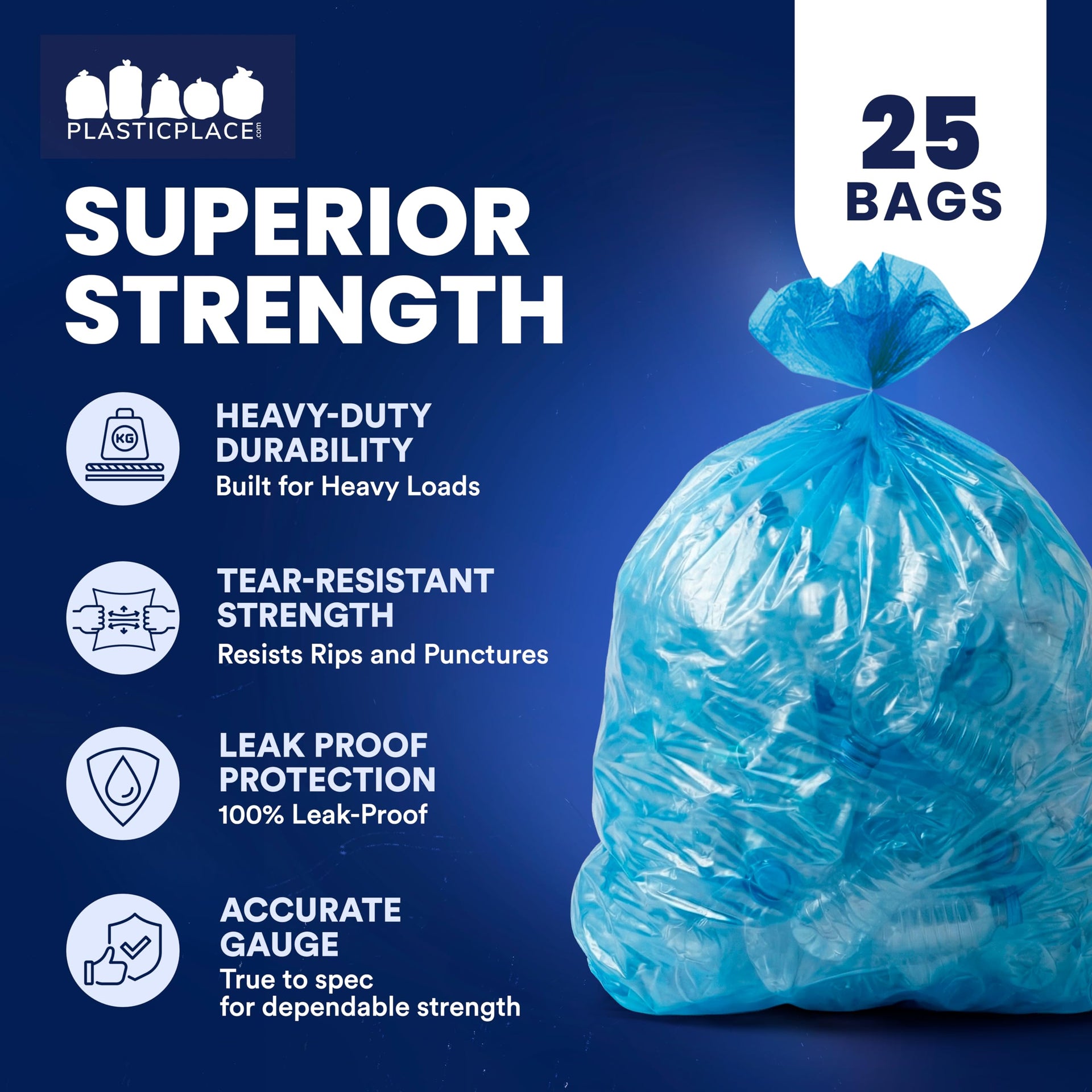 95 Gallon Recycling Trash Bags (25 Count)
