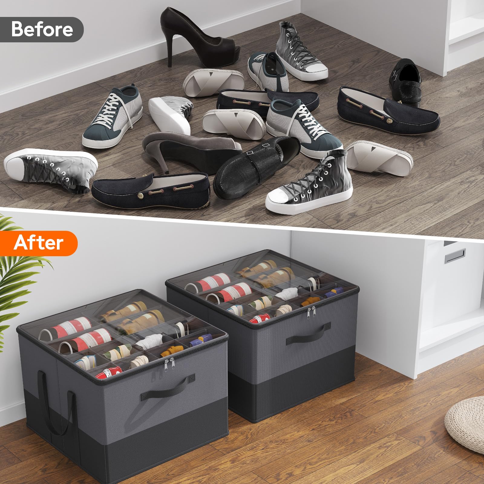 Shoe Storage Organizer for Closet (2 Count)