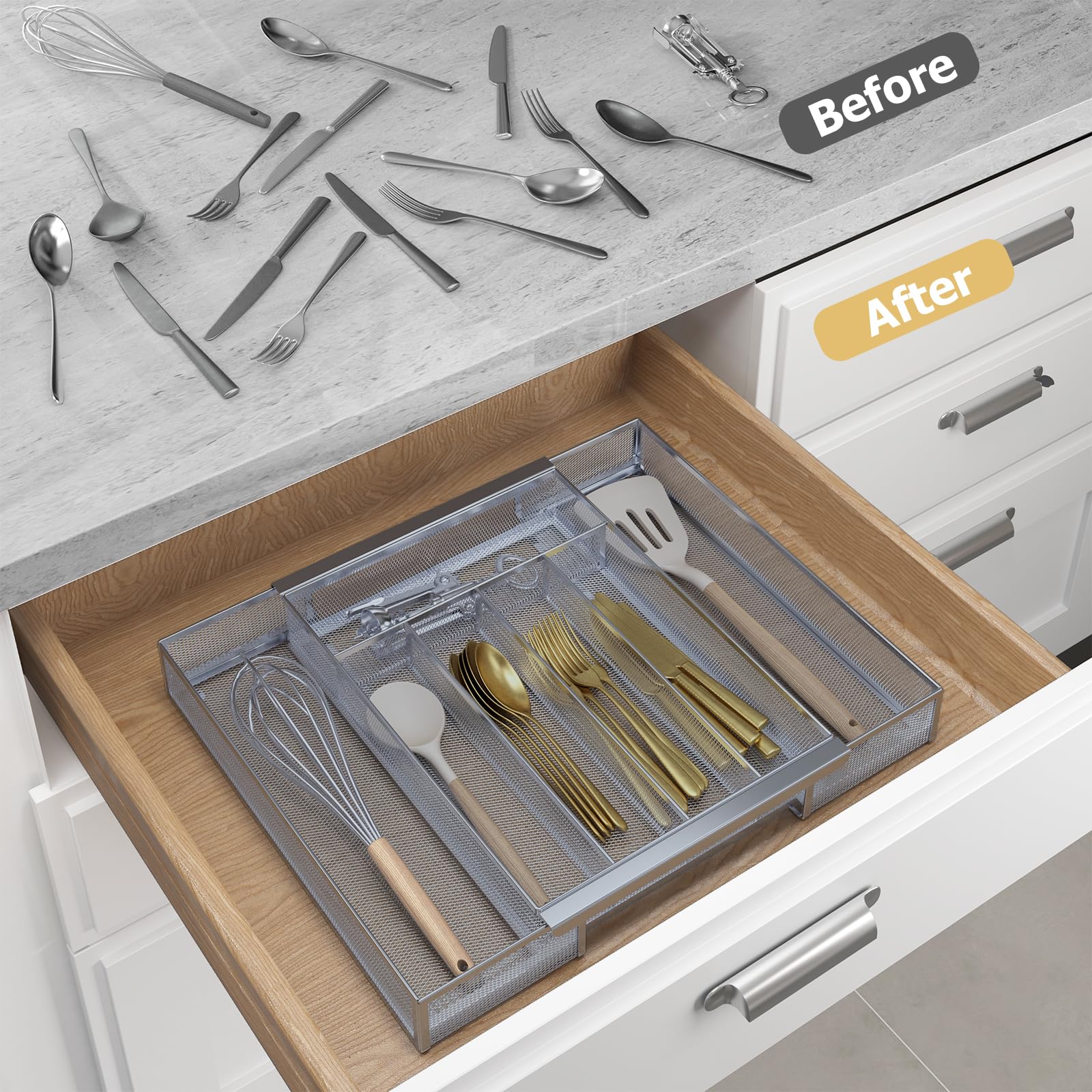 Silverware Organizer Metal Mesh