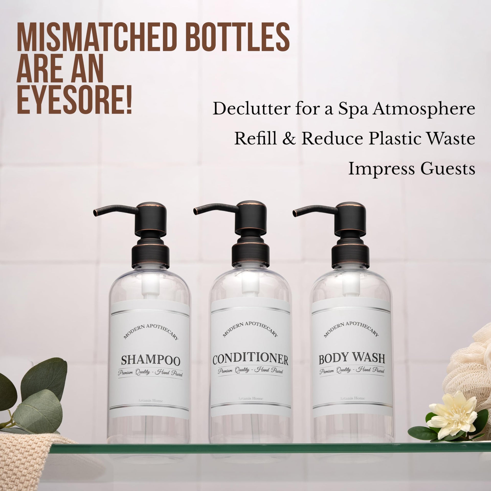 Clear Refillable Shampoo (3 Count)