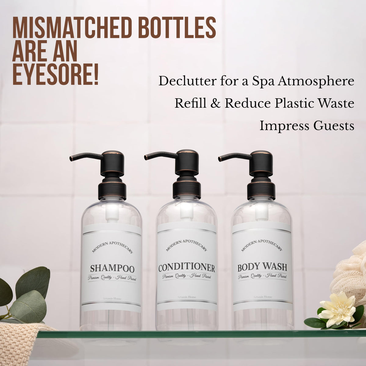 Clear Refillable Shampoo (3 Count)