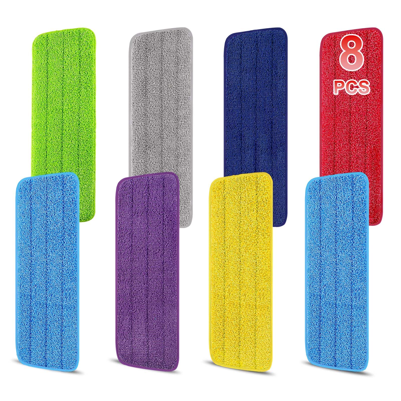 8 Pack 16.5 inch Reusable Mop Pads Microfiber Spray Mop Replacement Heads for Wet