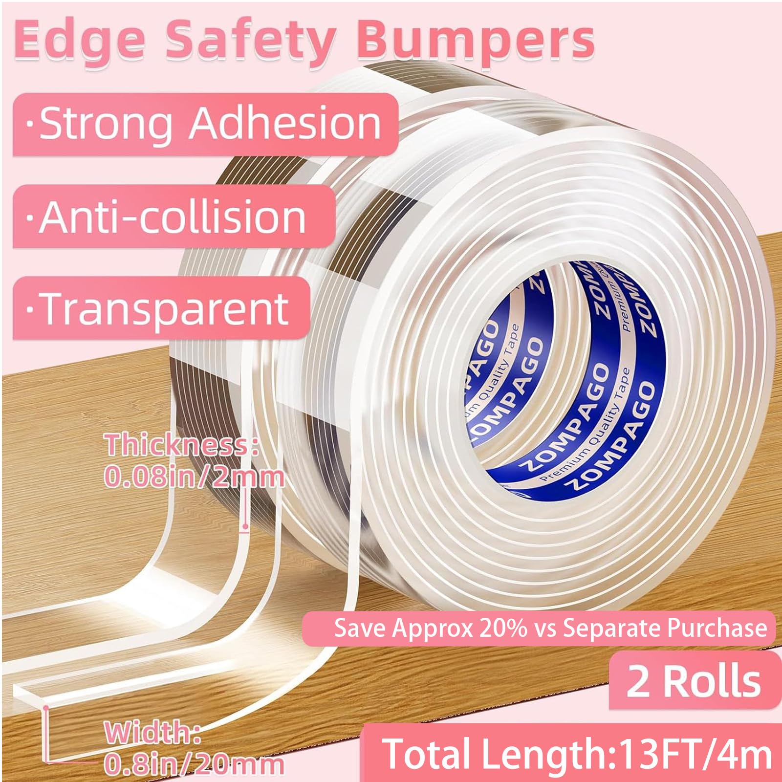 Baby Corner Proofing Edge Protector Strip 2 Rolls (2 Count)