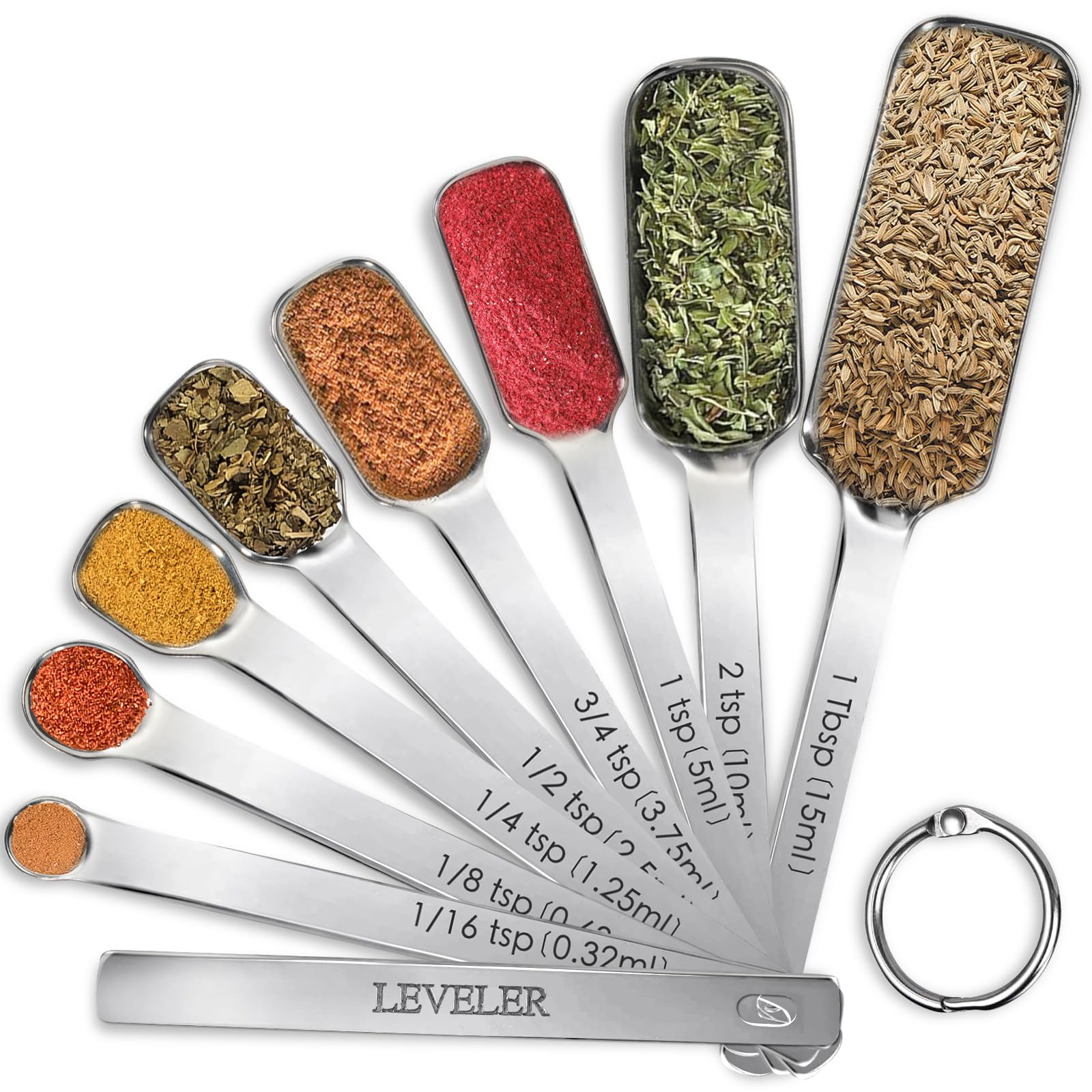 9 Pcs Measuring Spoons Set with Leveler (9 Count)