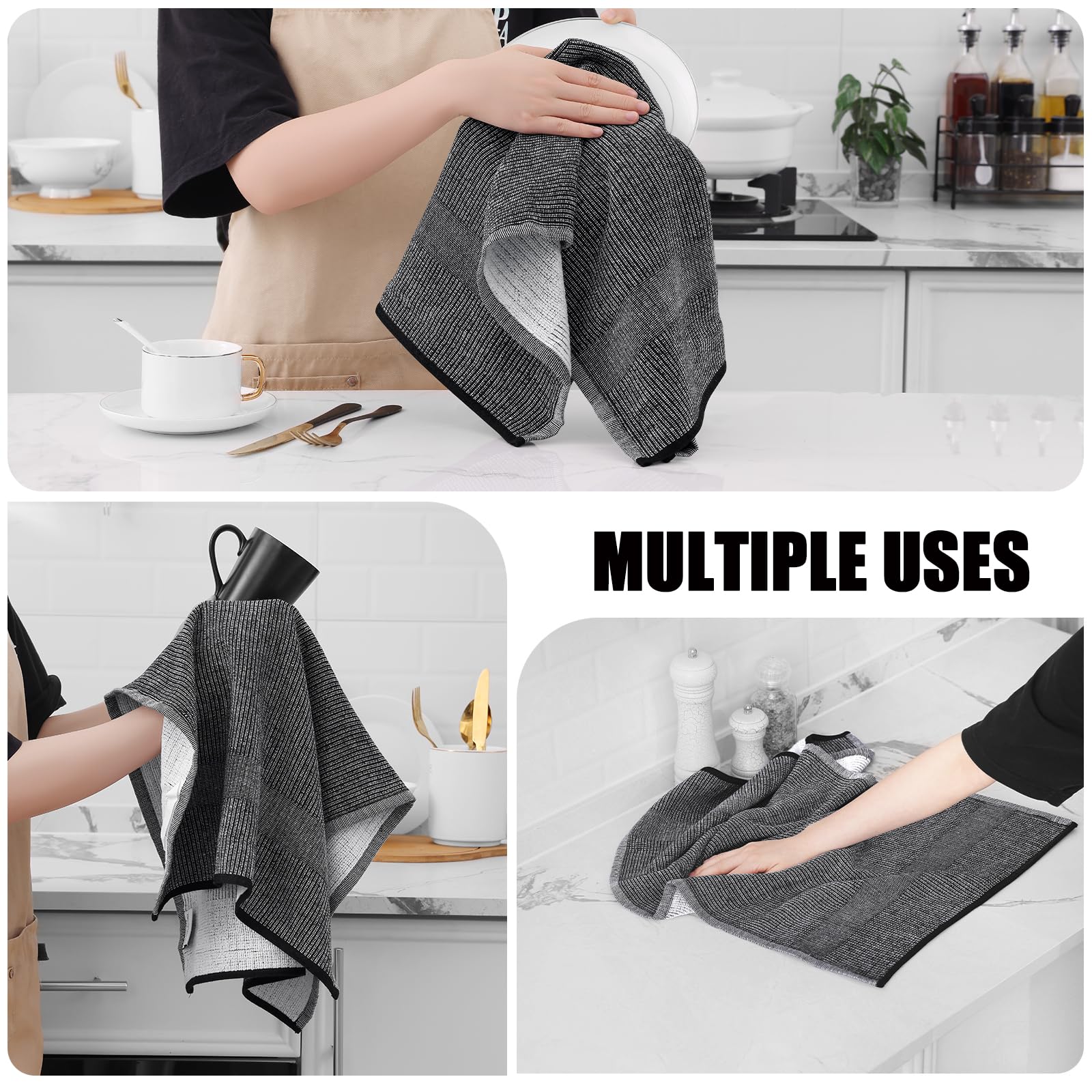 380 GSM Cotton Premium Kitchen Towels 8 Pack (8 Count)