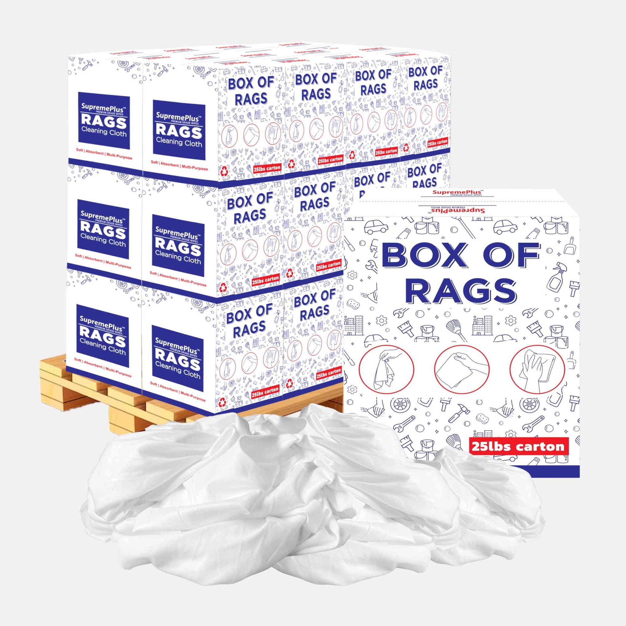 Recycled White Sheeting Cleaning Rags (5300 Count)