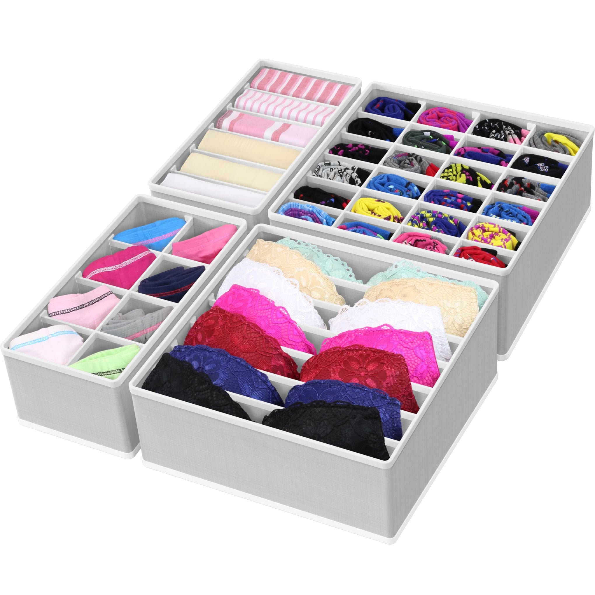 4 Pack Drawer Organizer Set for Underwear (4 Count)