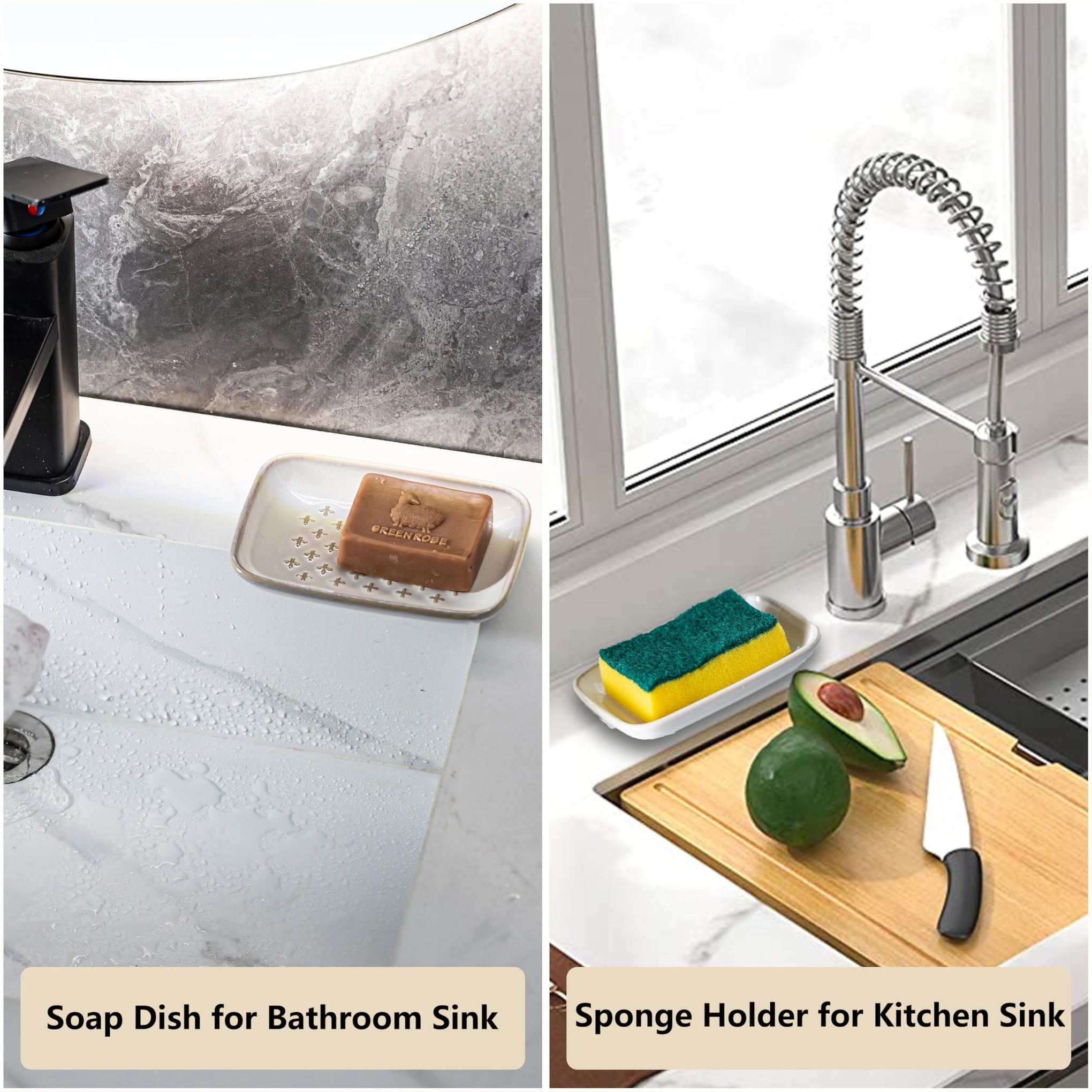 Ceramic Soap Dish for Bar Soap