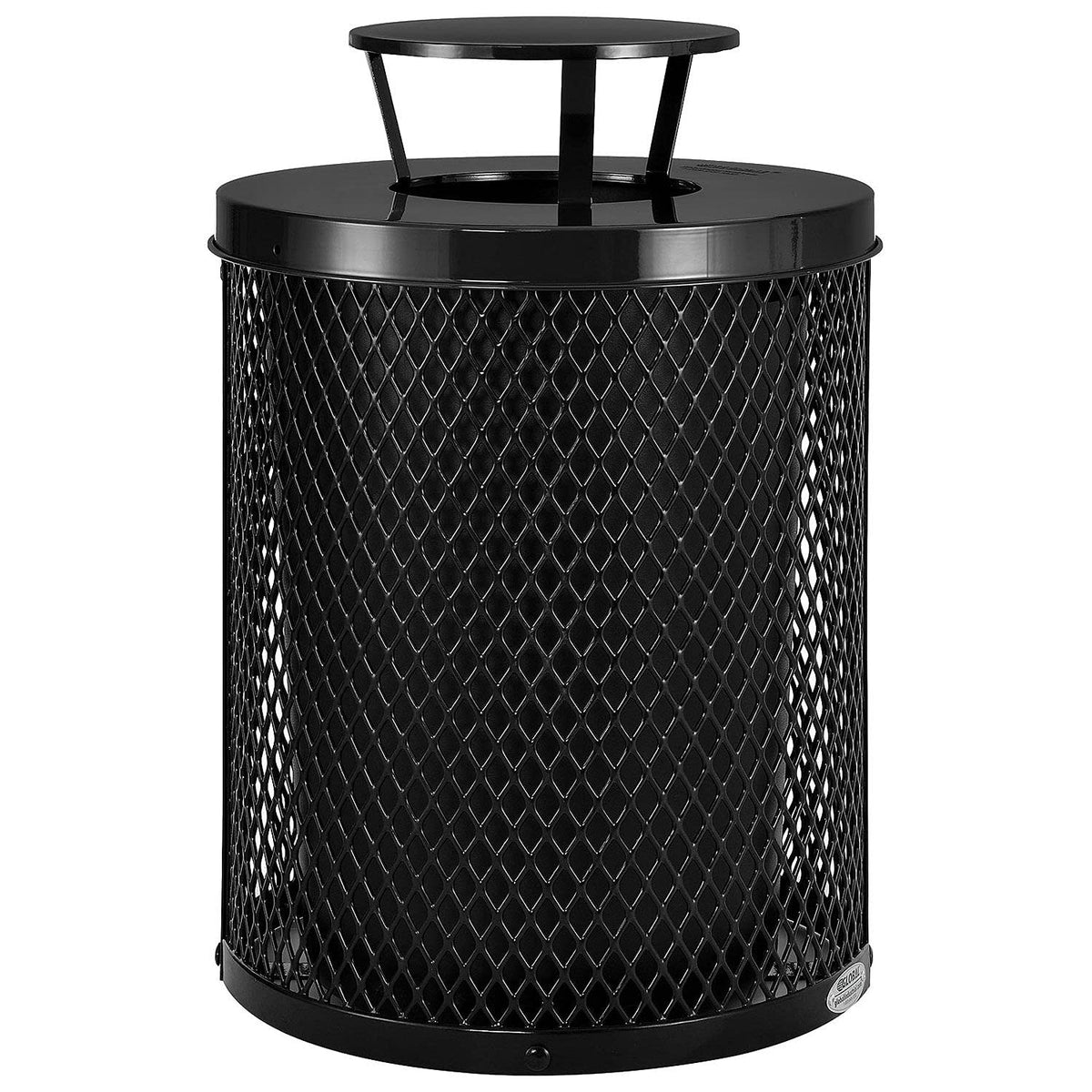 Outdoor Diamond Steel Trash Can with Rain Bonnet Lid
