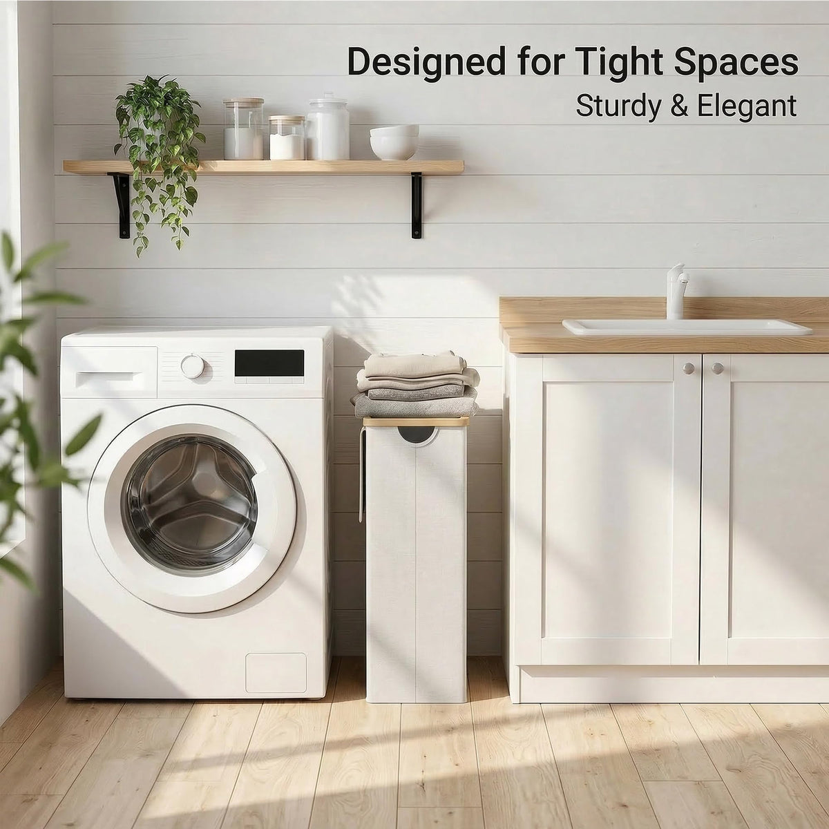 Slim Laundry Basket with Lid