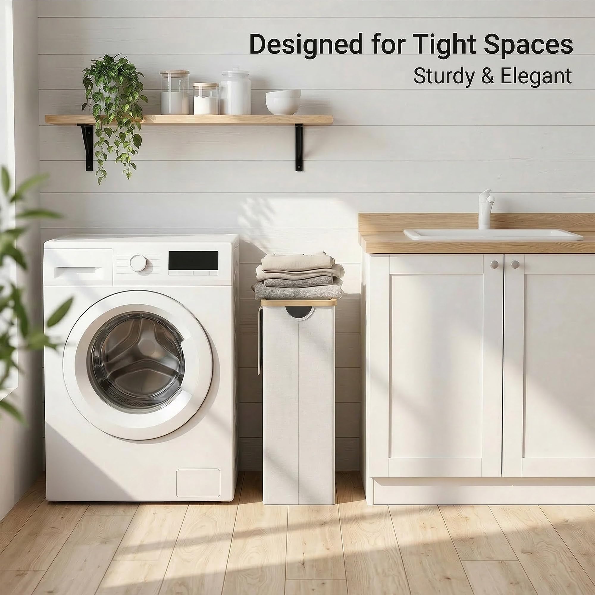 Slim Laundry Basket with Lid