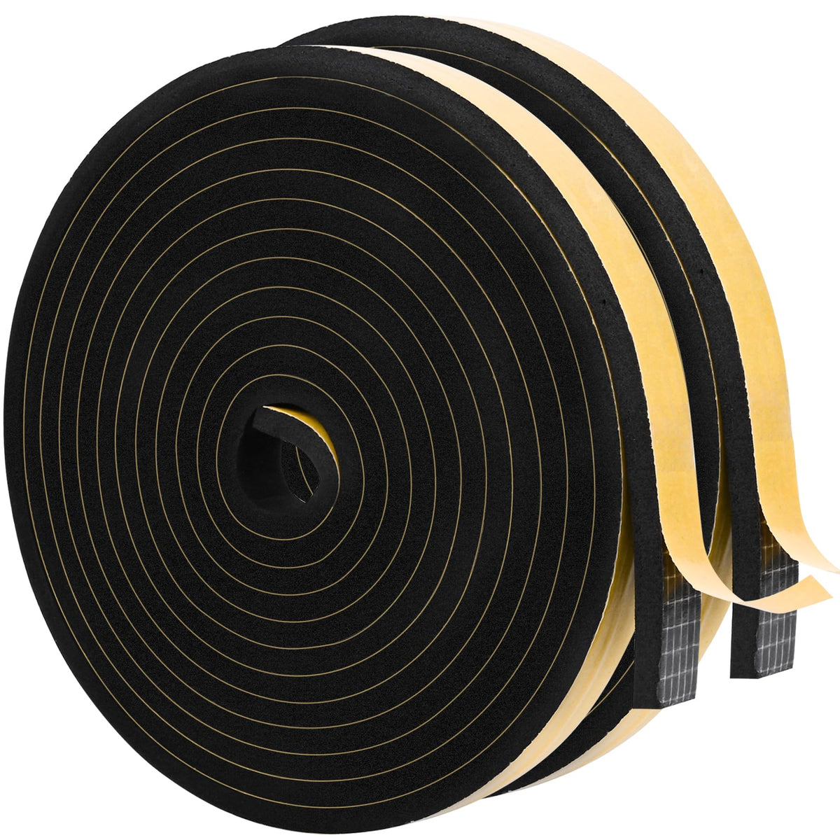Black Door Window Weather Stripping Self Adhesive Foam Tape High Density Foam Sealing Strip Window Insulation Weatherproof Gasket Tape 1 (26 Foot)