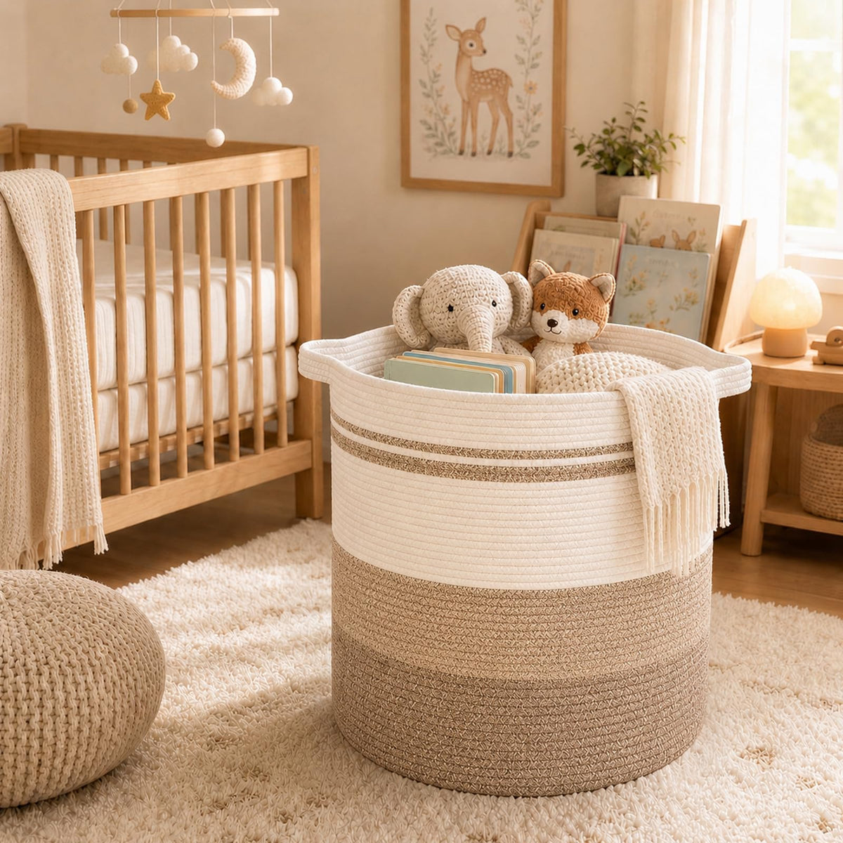 80L Laundry Baskets Hamper with Handles