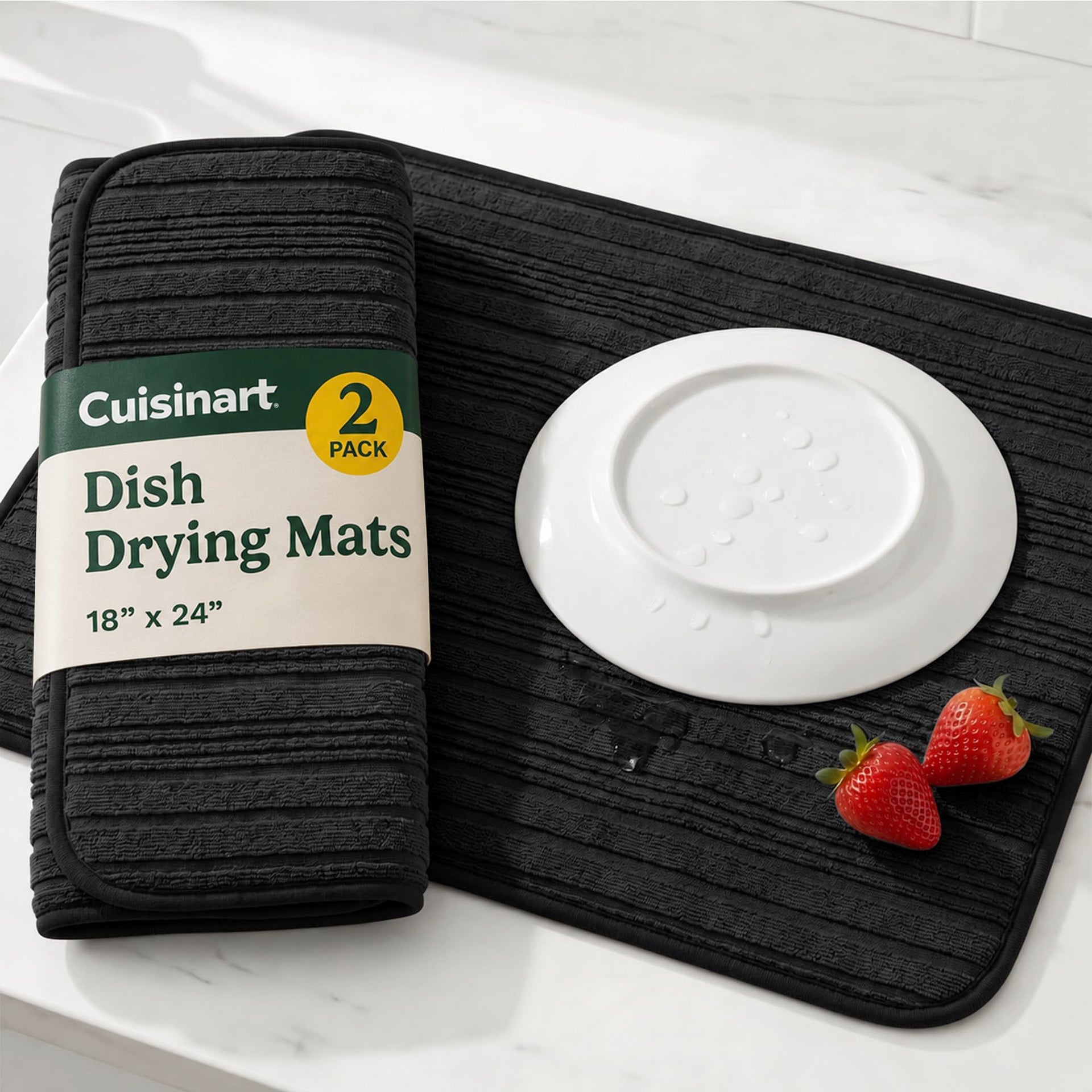 Cuisinart Dish Drying Mat for Kitchen Counter (2 Count)