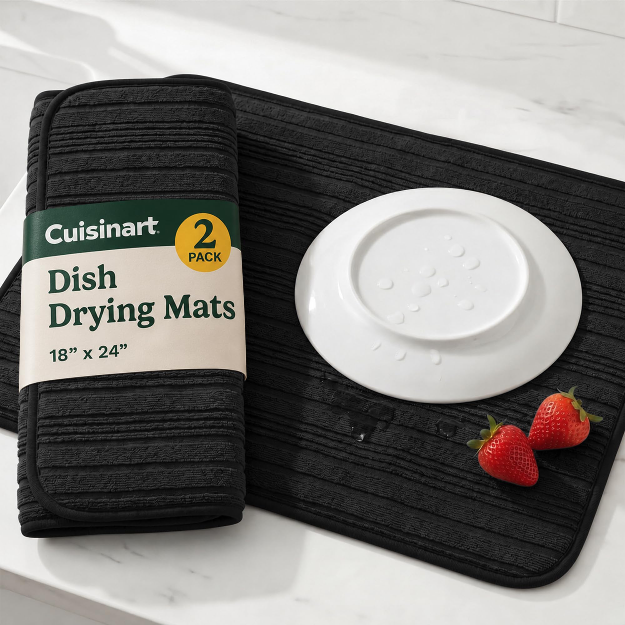 Cuisinart Dish Drying Mat for Kitchen Counter (2 Count)