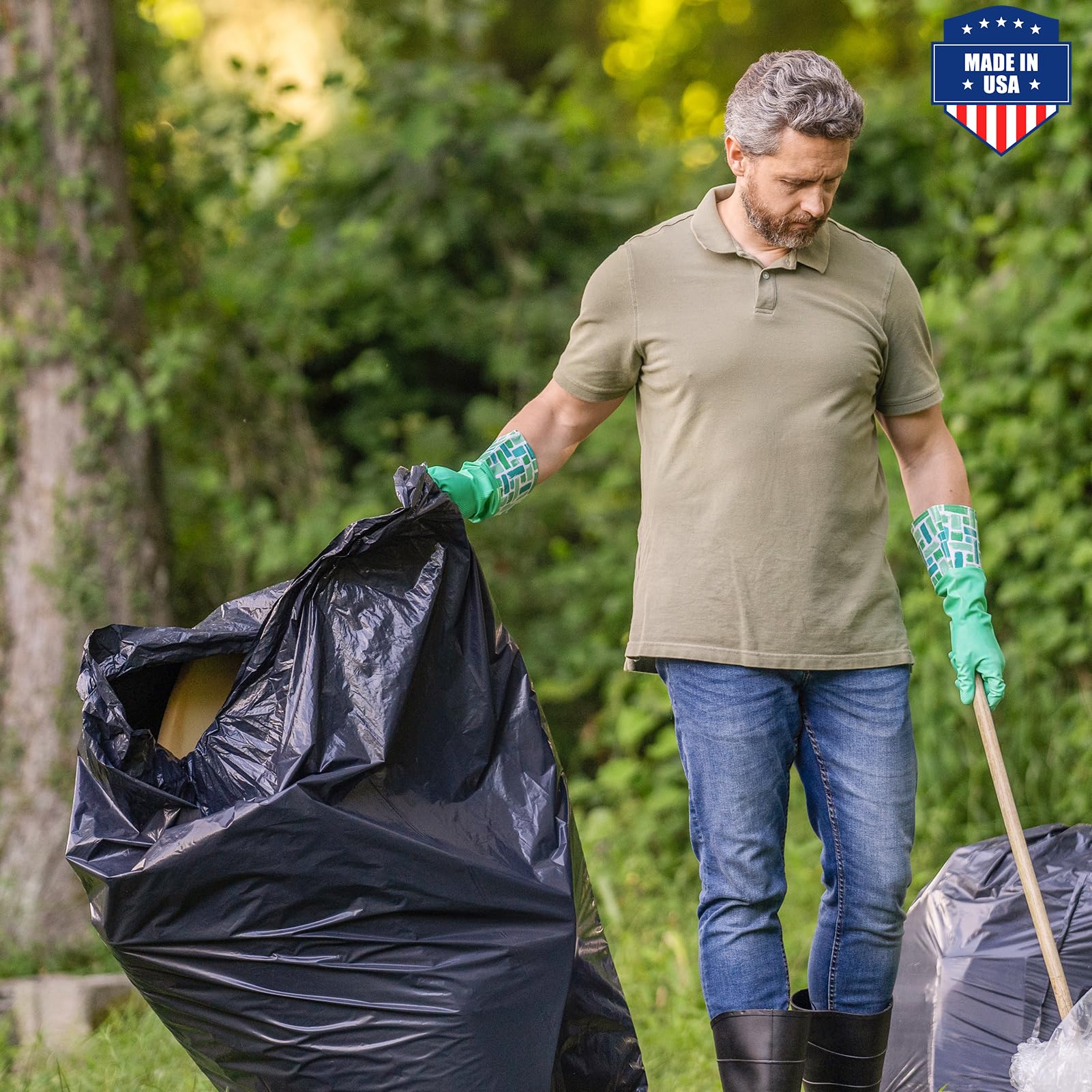 55 60 Gallon Trash Bags 150 Count Black Garbage Bags Made in USA