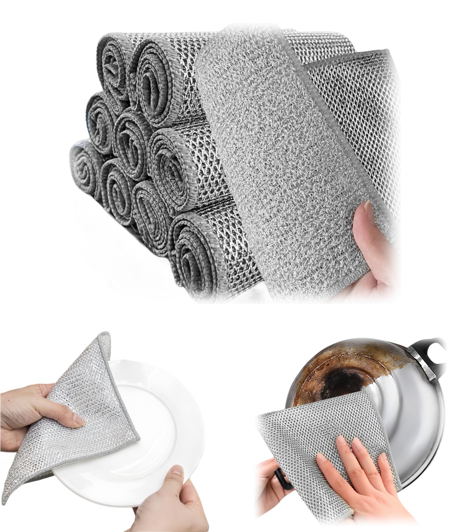 Non Scratch Wire Dishcloth for Washing Dishes (6 Count)