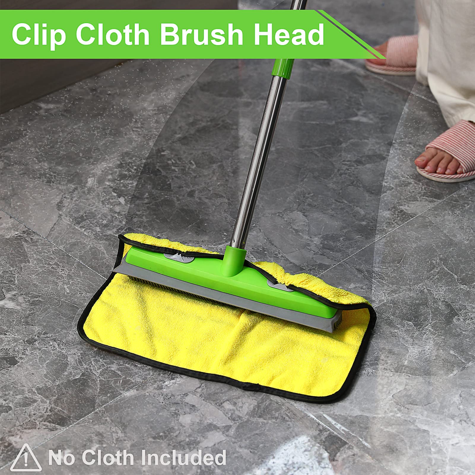 Rubber Broom with Squeegee for Carpet Pet Hair Remover