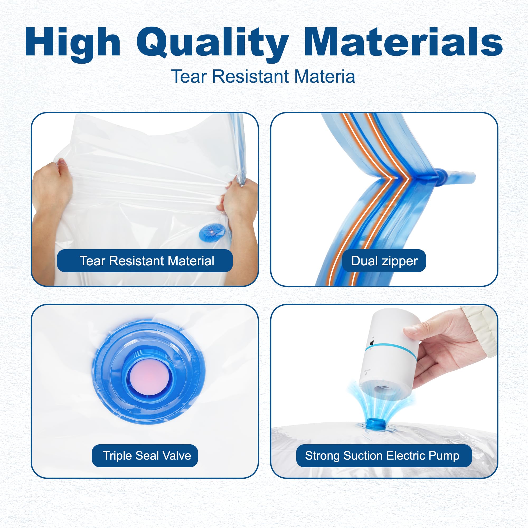 22 Pack Vacuum Seal Bags For Clothing Travel (22 Count)