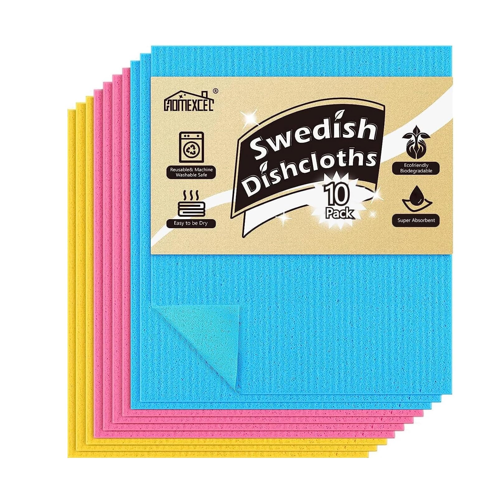 10PK Swedish Dishcloths for Kitchen (10 Count)
