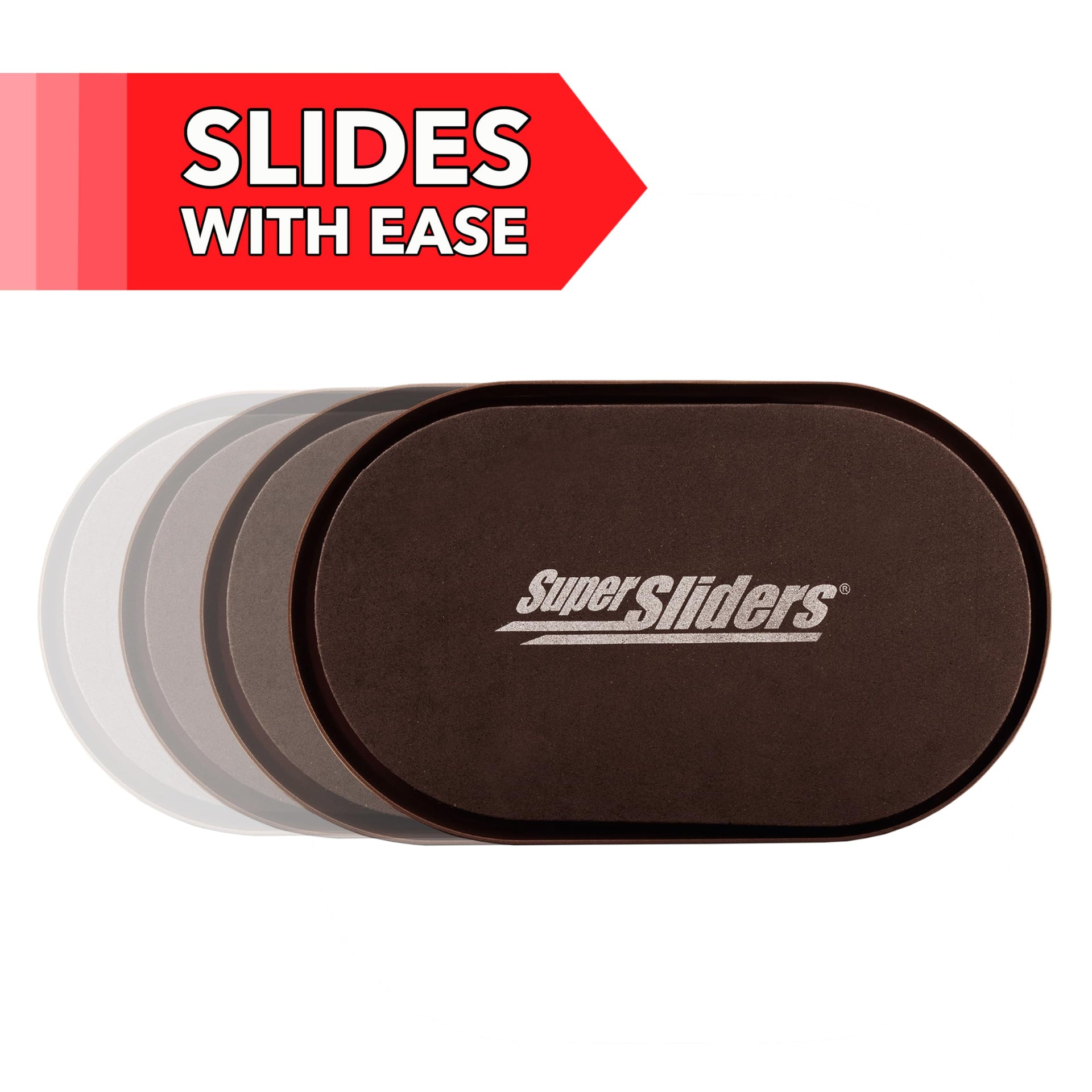 5-3/4" x 9-1/2" XL Oval Reusable Furniture Sliders for Carpet, Anti-Slip Protective Furniture Moving Pads for Beds, Sofas, Dressers, Set of 8, Brown (8 Count)