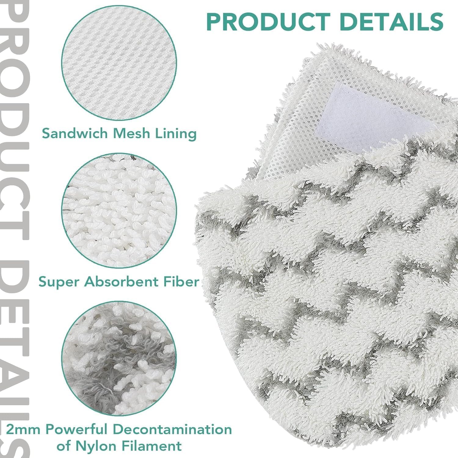 S1000 S2001 Steam Mop Replacement Pads for Shark Steam Mop S1000 S1000A S1000C S1000WM S10001C S1200 & S2001 SteamSpot Steam Mop (12 Count)