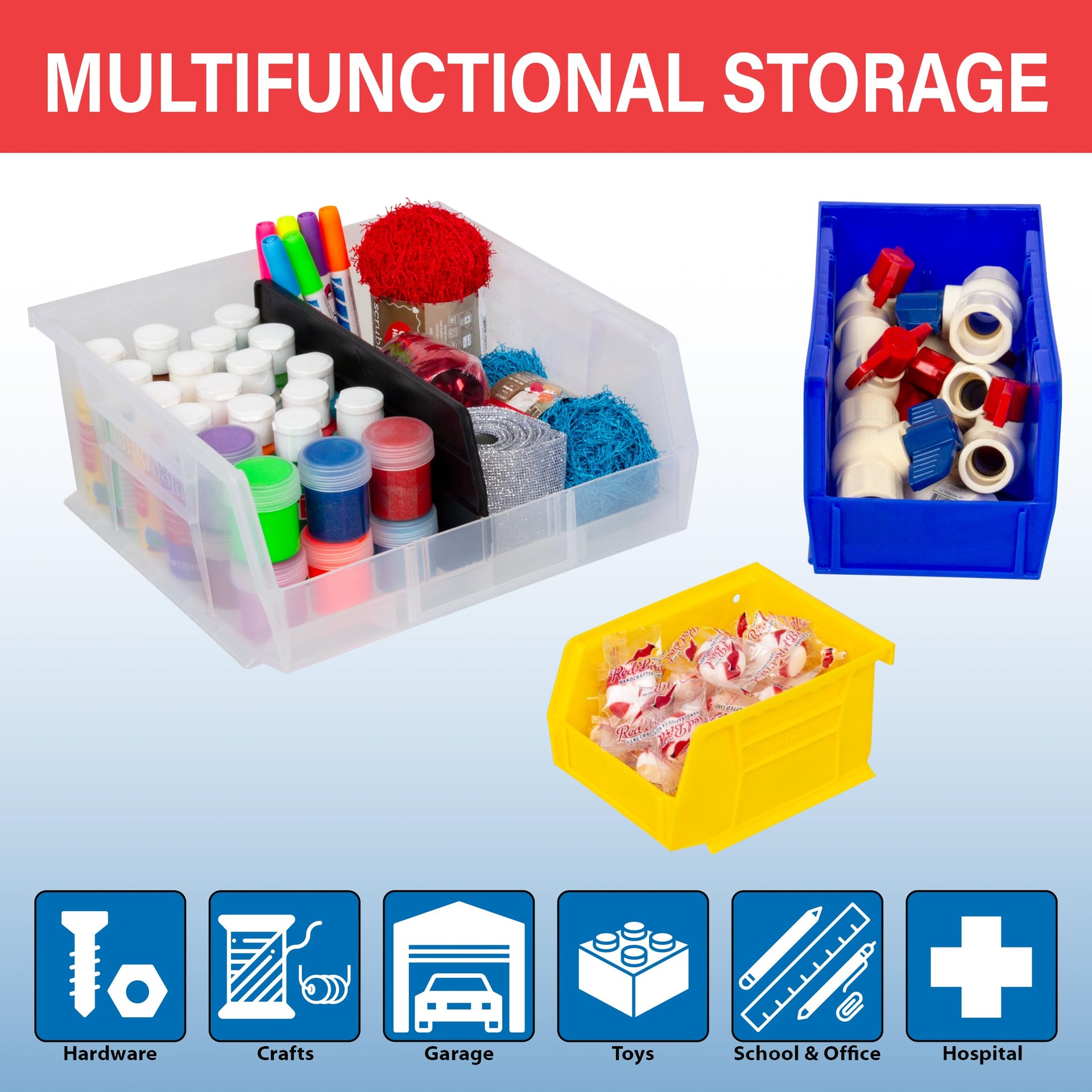 30224 AkroBins Plastic Storage Bins (12 Count)