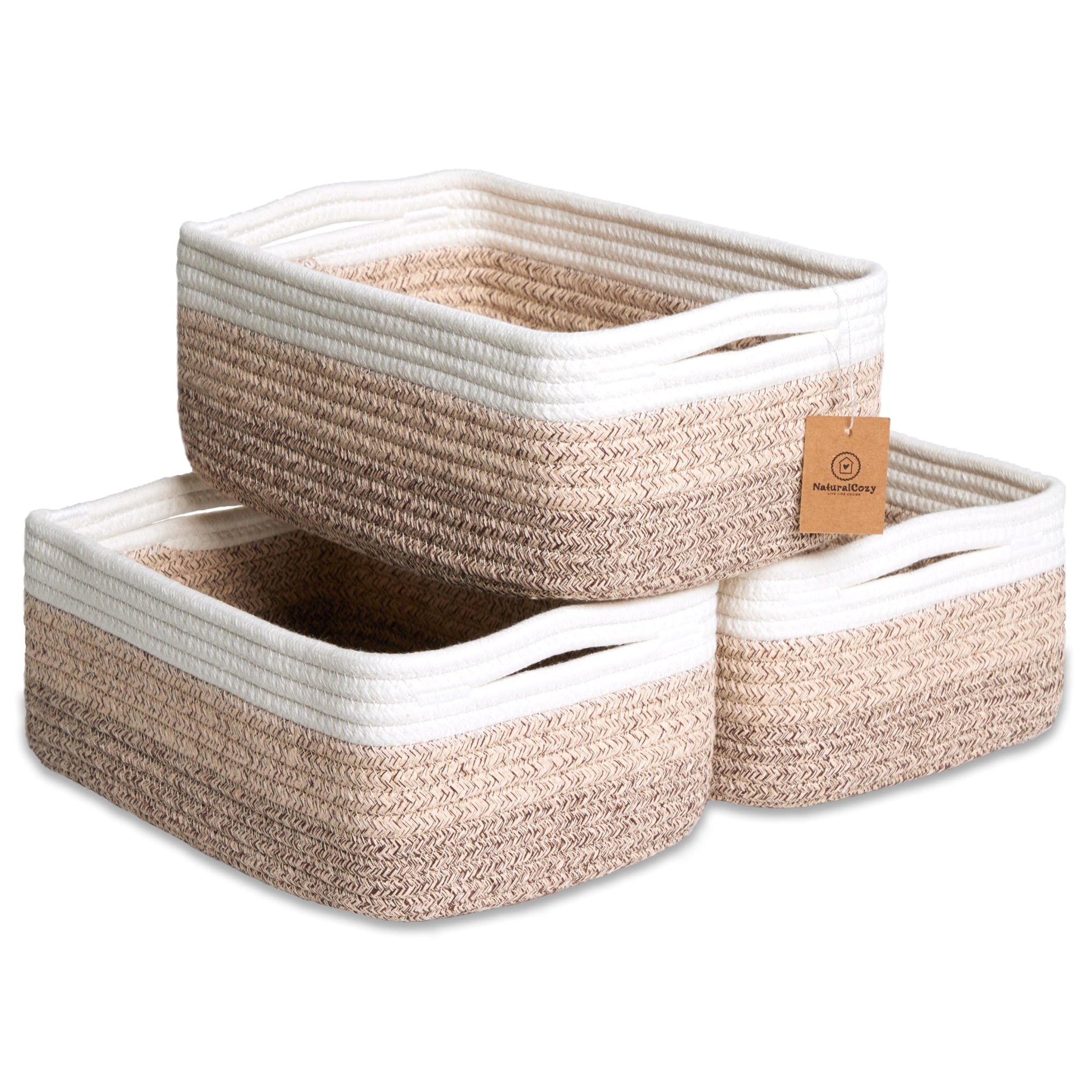 11.8"x8"x4.5” Storage Baskets for Shelves 3 Pack (3 Count)