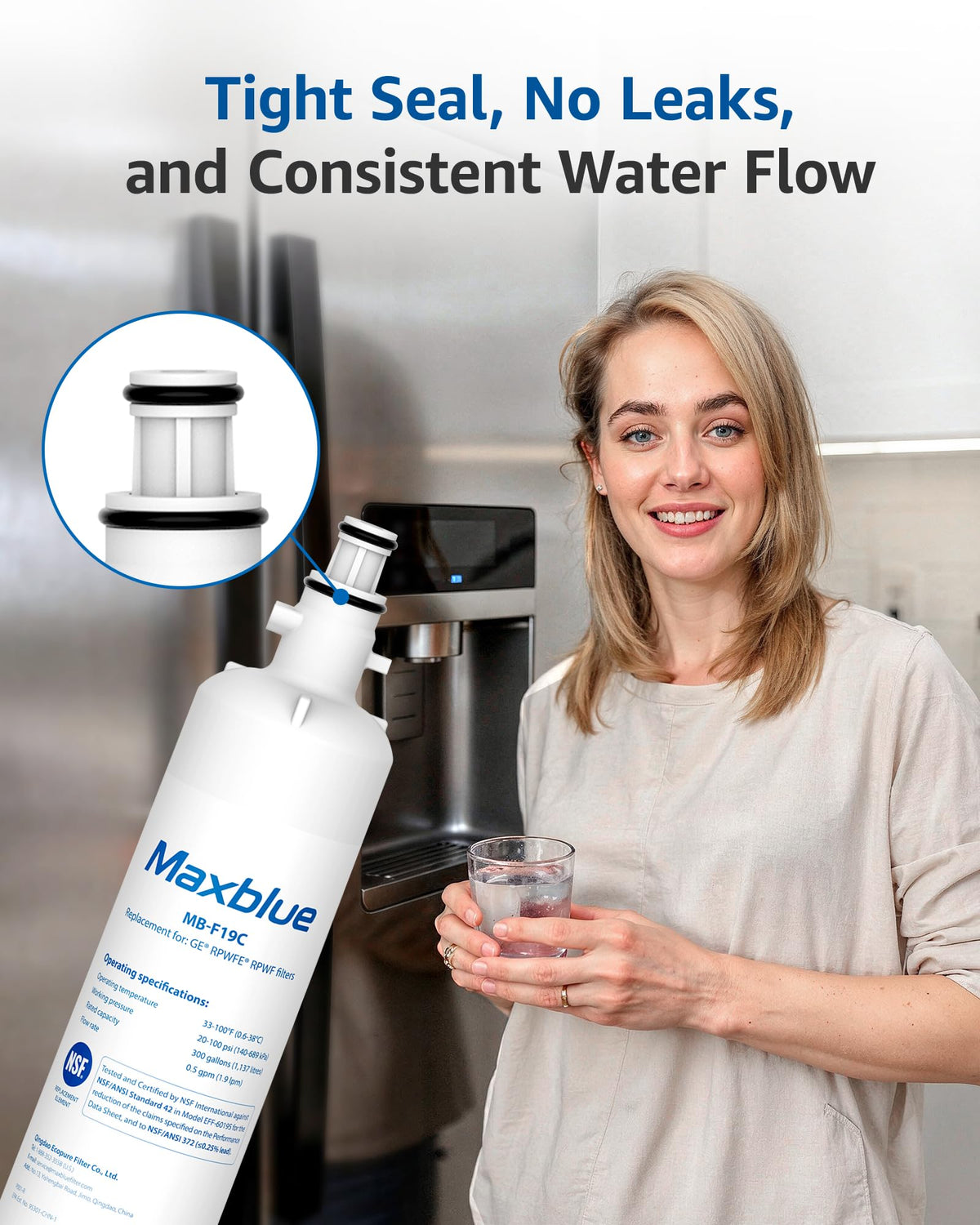 MB F19C Water Filter Replacement for GE® RPWFE® (2 Count)