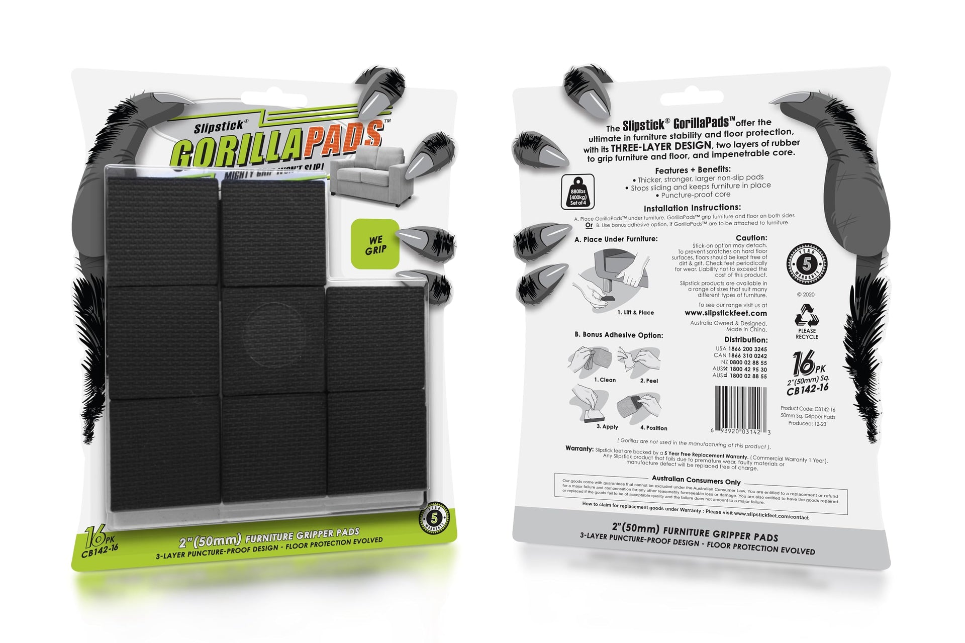 GorillaPads Non Slip Furniture Pads (16 Count)